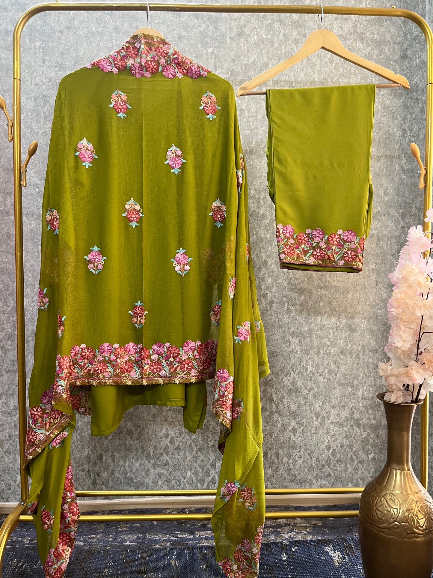 Heena Green Cotton Stitched Co-ord Set with dupatta (46)
