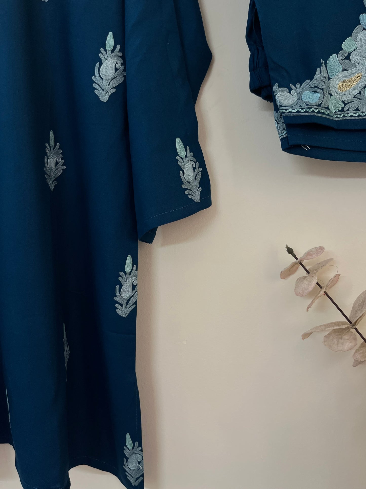 Teal Blue Cotton Cord Set (Free Size/ XL)