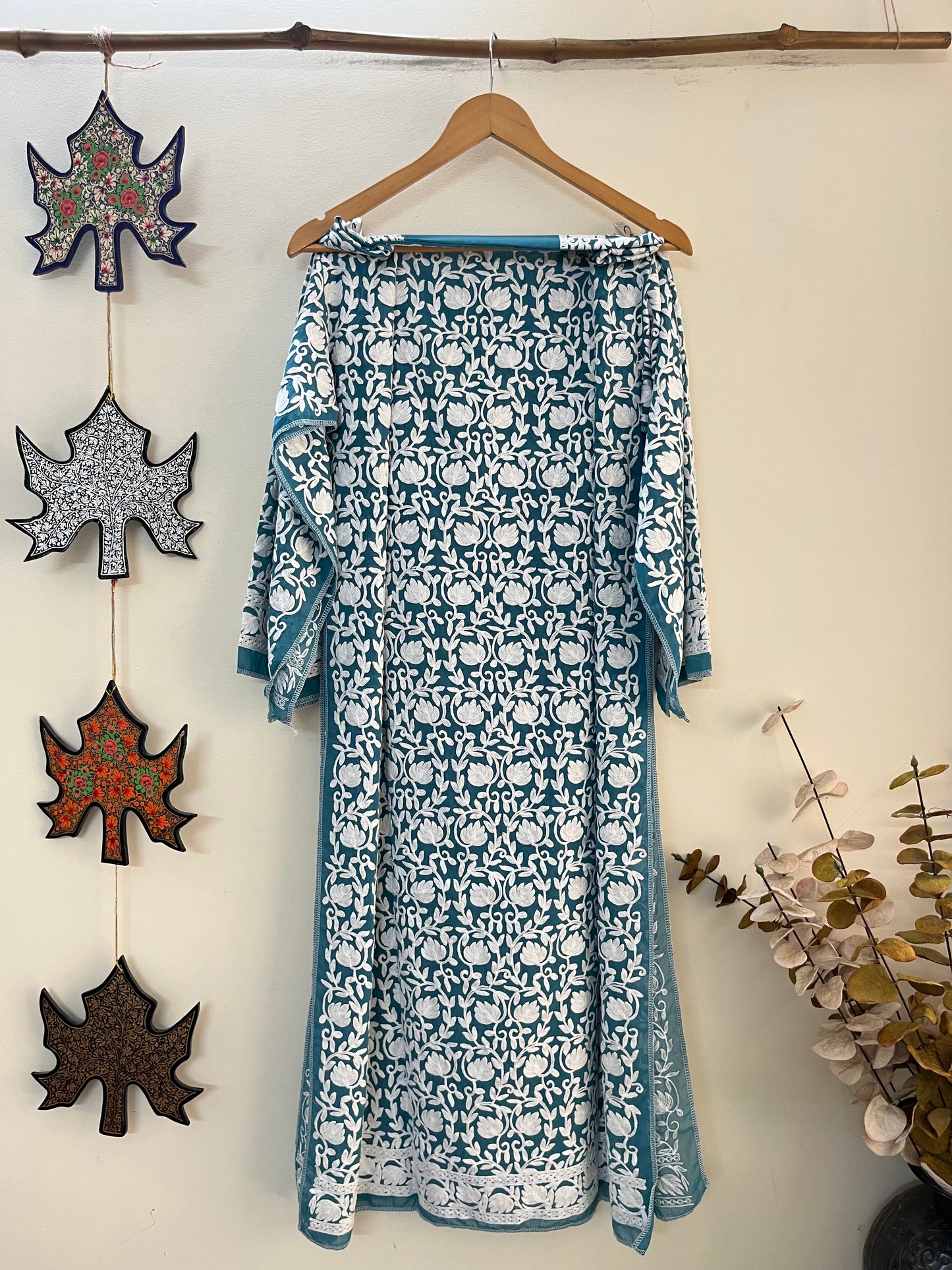 Georgette Front Back Jaal Kashmiri Semi Stitched Kurta