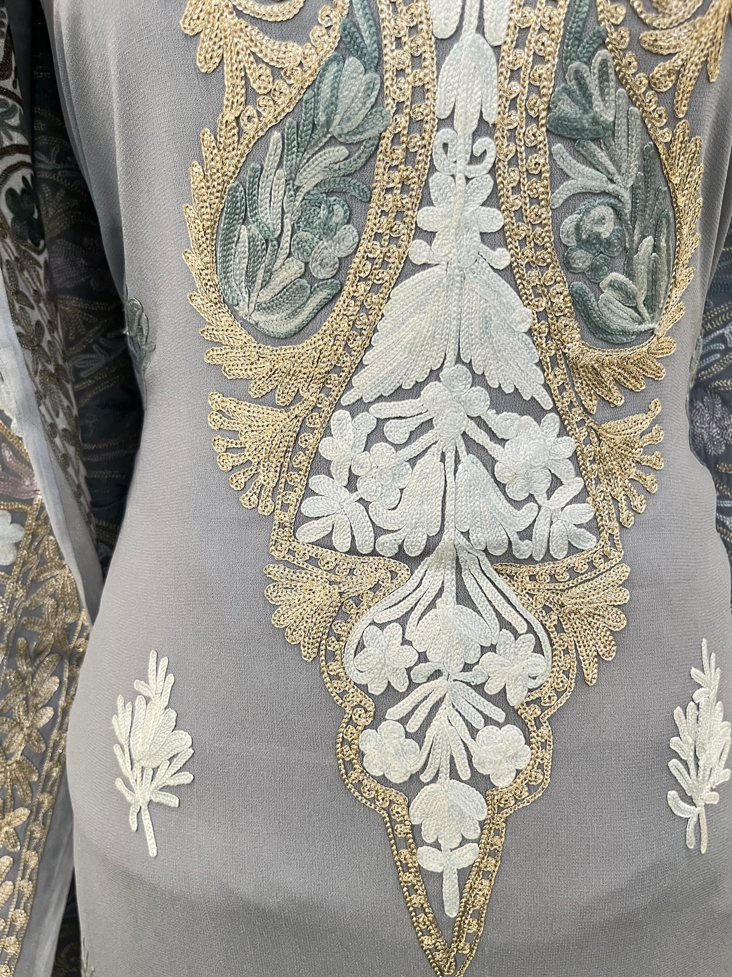 Georgette 3 Pc Aari Embroidered Suit