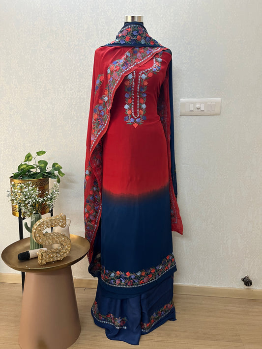 Luxury Pure Georgette Kashmiri Embroidered Suit