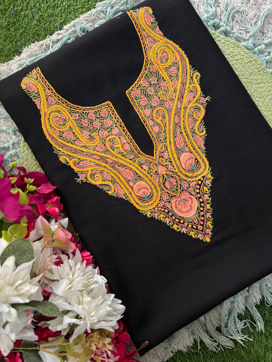 Black Cotton Cord Set (Hand Embroidered)