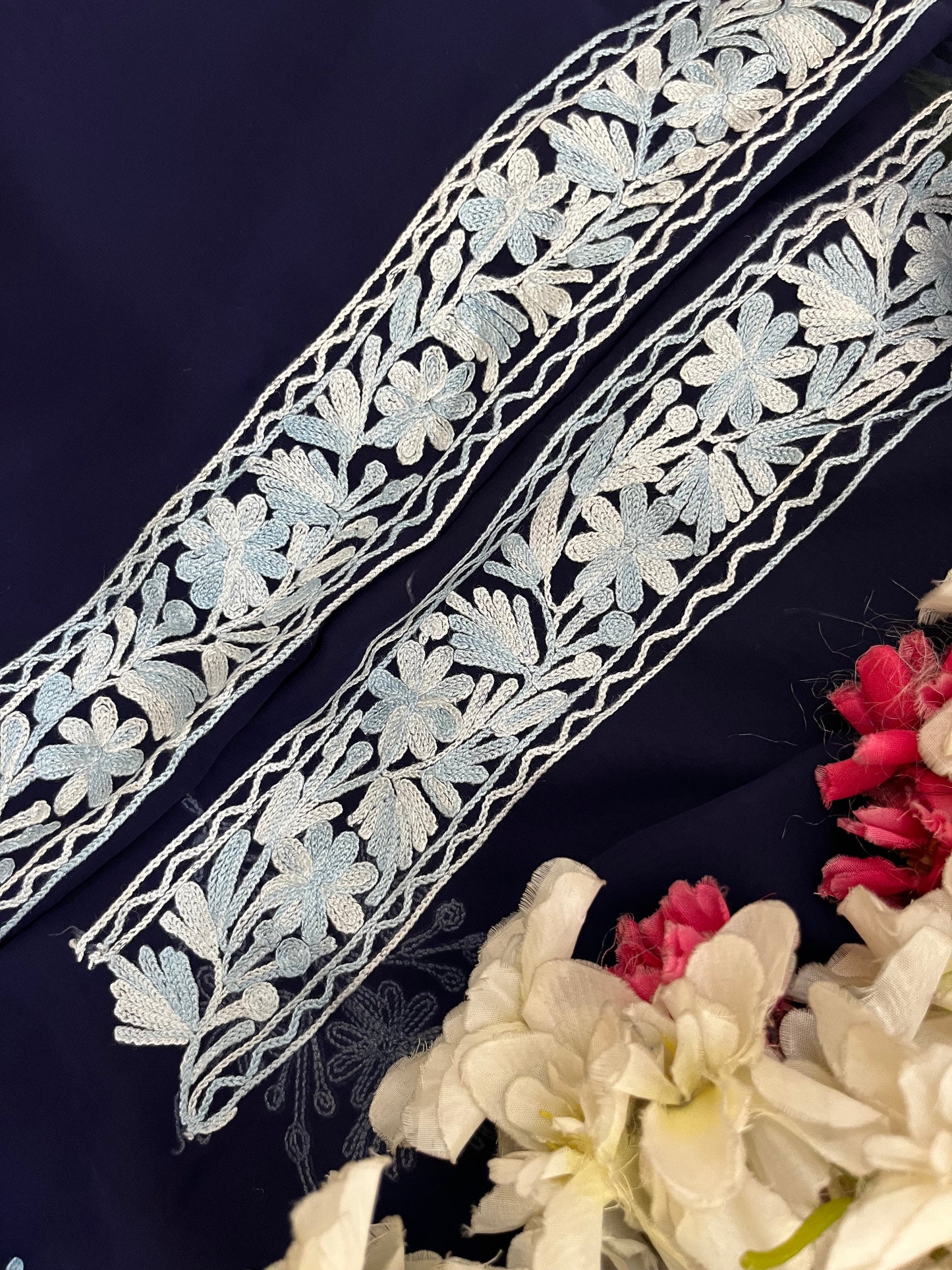 Navy blue Georgette Kashmiri Suit