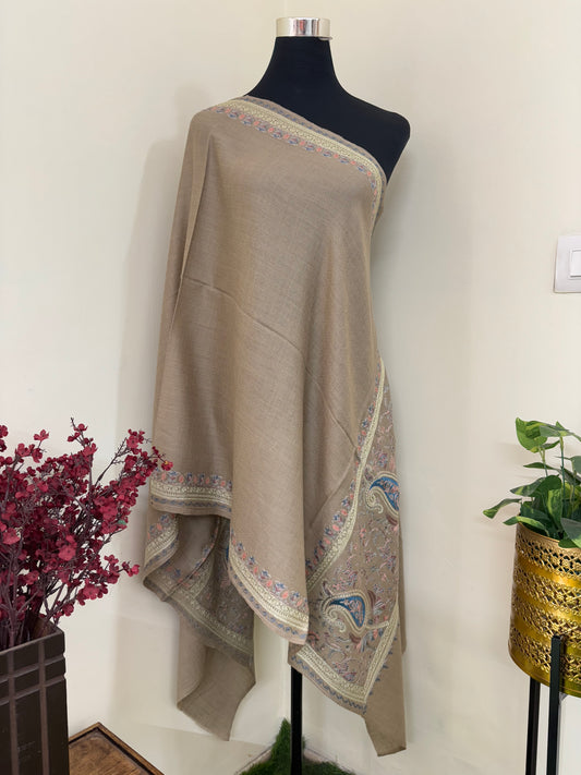 Beige Ambi Bael Kashmiri Stole