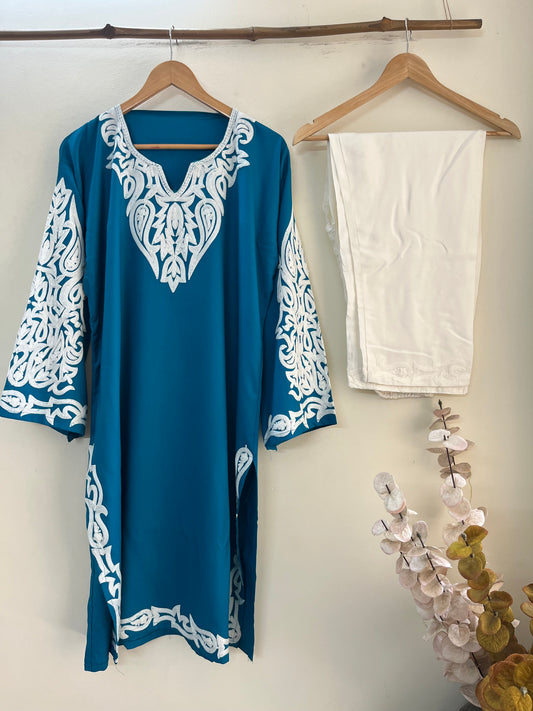 Firozi Cotton Stitched Co-ord Set