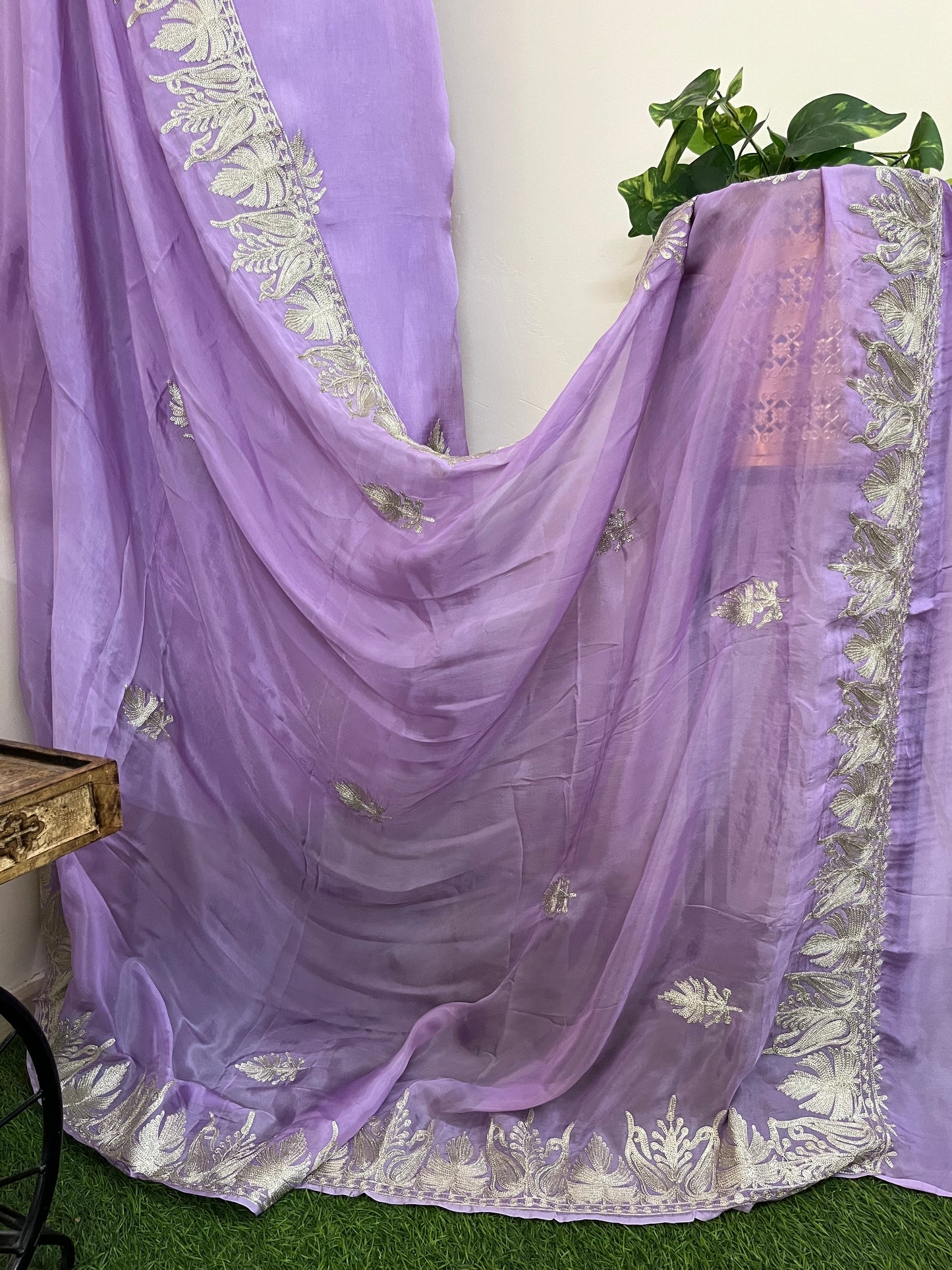 Sanam Lavender Silk Kashmiri Suit