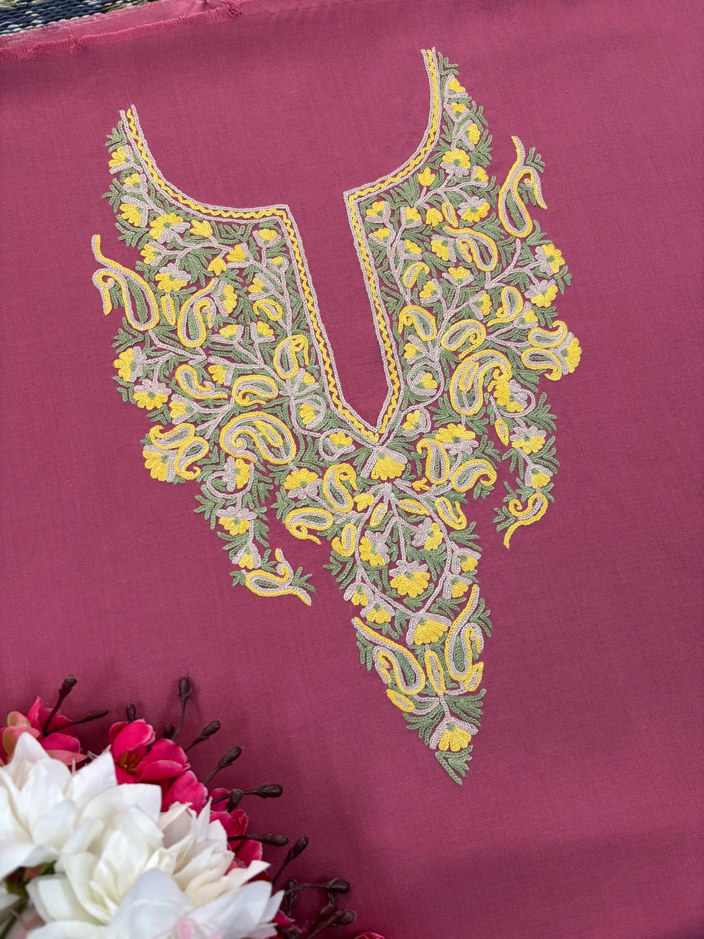 Pink Cotton Cord Set (Hand Embroidered)