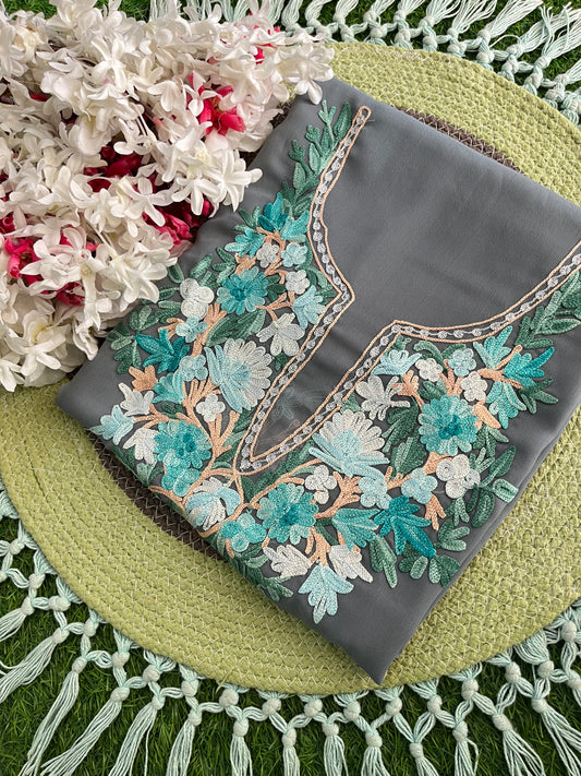 Georgette Unstitched Kashmiri Kurta