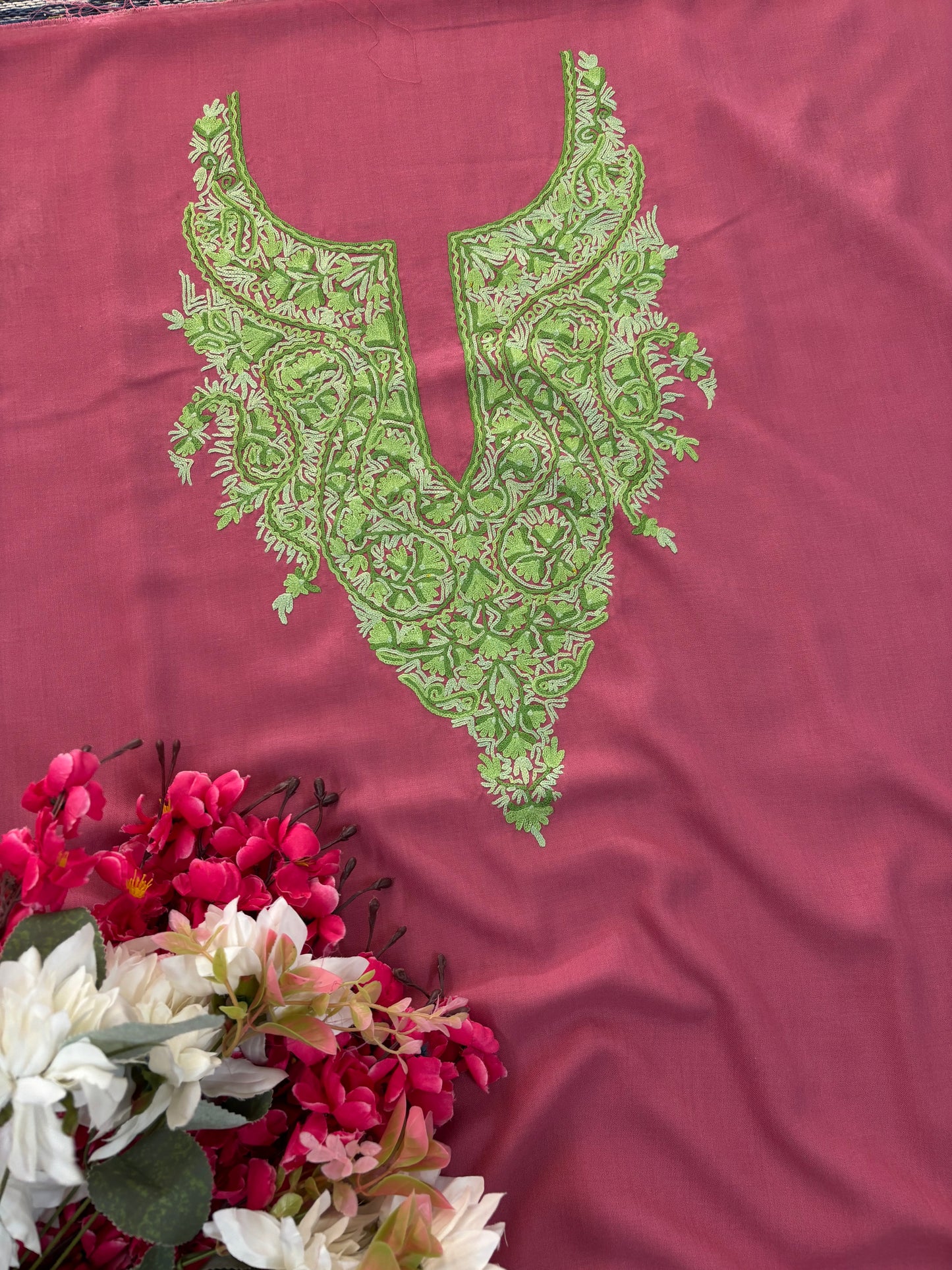 Pink Cotton Cord Set (Hand Embroidered)