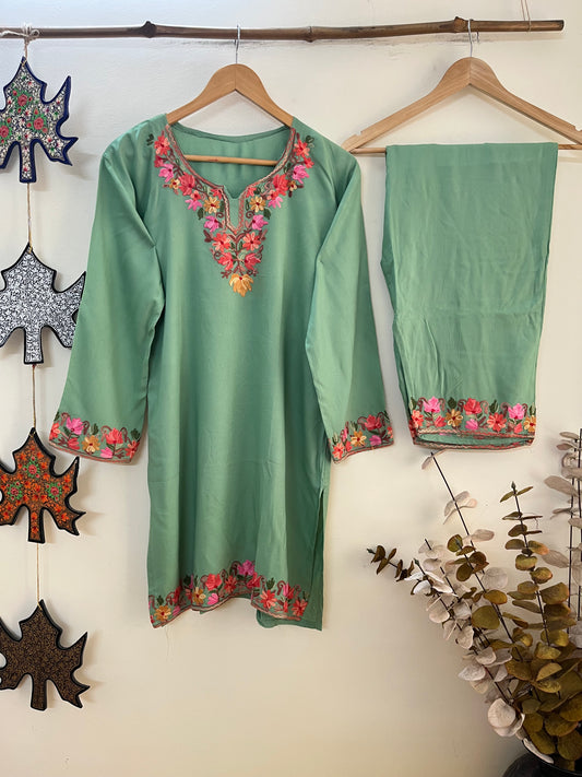 Pastel Green Cotton Cord Set (Free Size/ L)