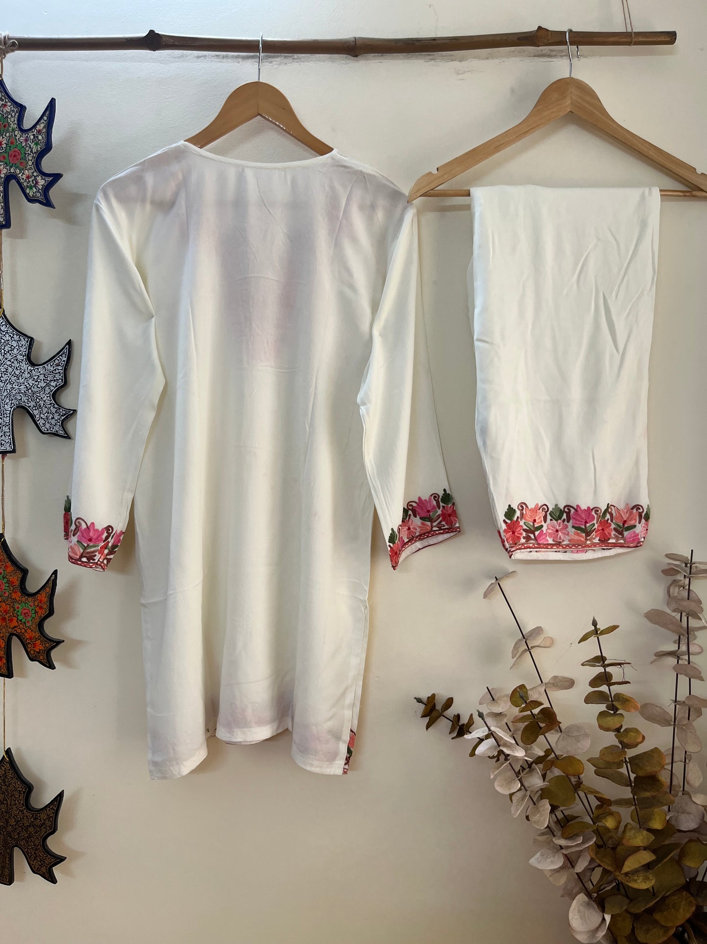 Ivory Cotton Cord Set (Free Size/ XL)