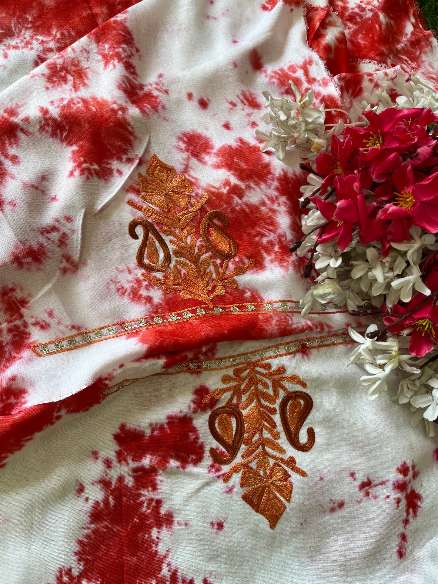 Cotton Unstitched Ty Dy Kashmiri Kurti