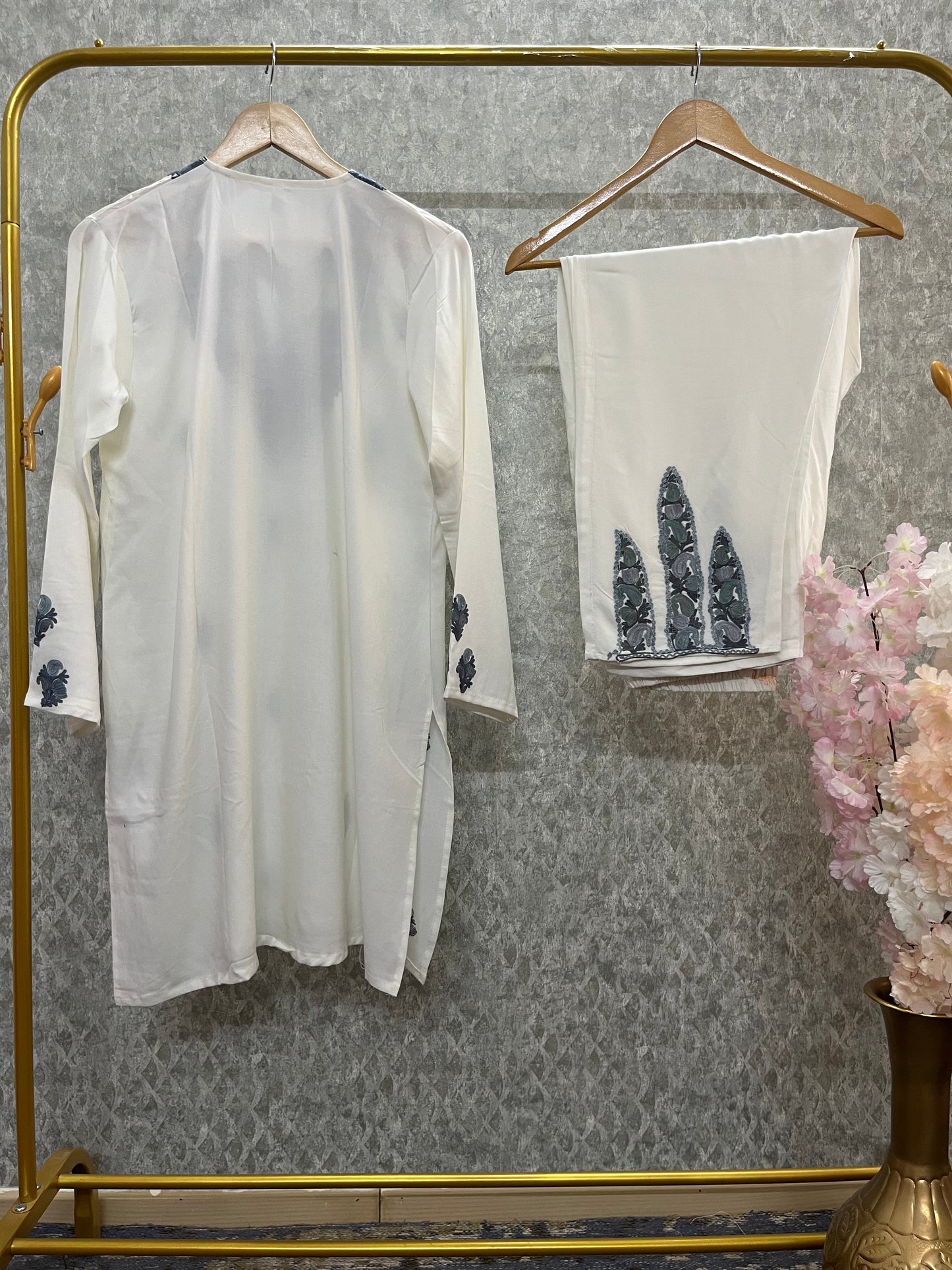 Off White Cotton Cord Set (Free Size(38)