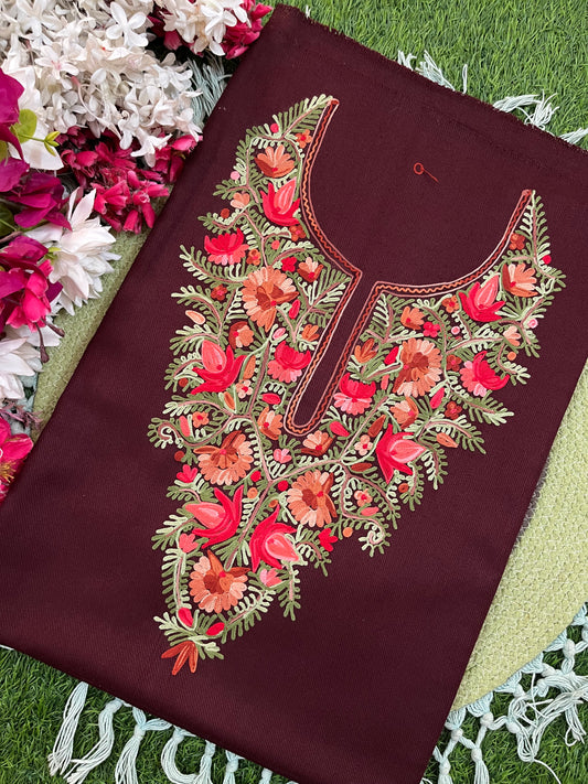 Coke Woollen Aari Embroidered 2pc suit 5mtr