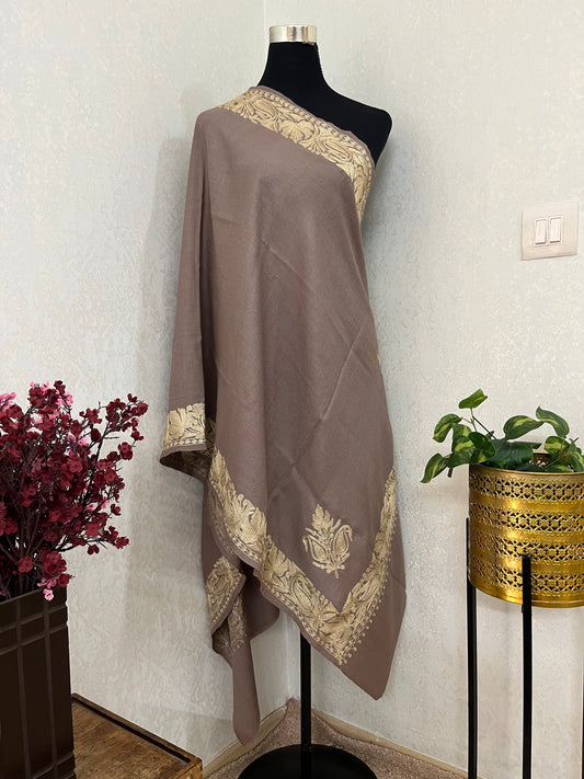 Semi Pashmina Tilla Embroidered stole
