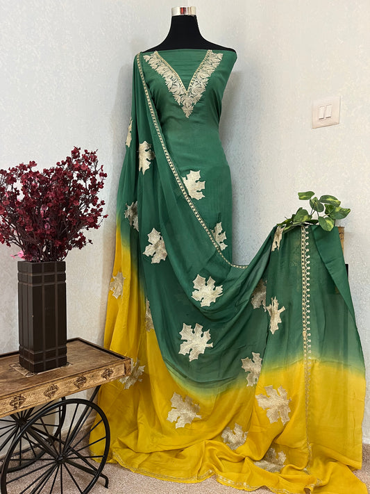 Pastel Green Sanam Silk Kashmiri Suit
