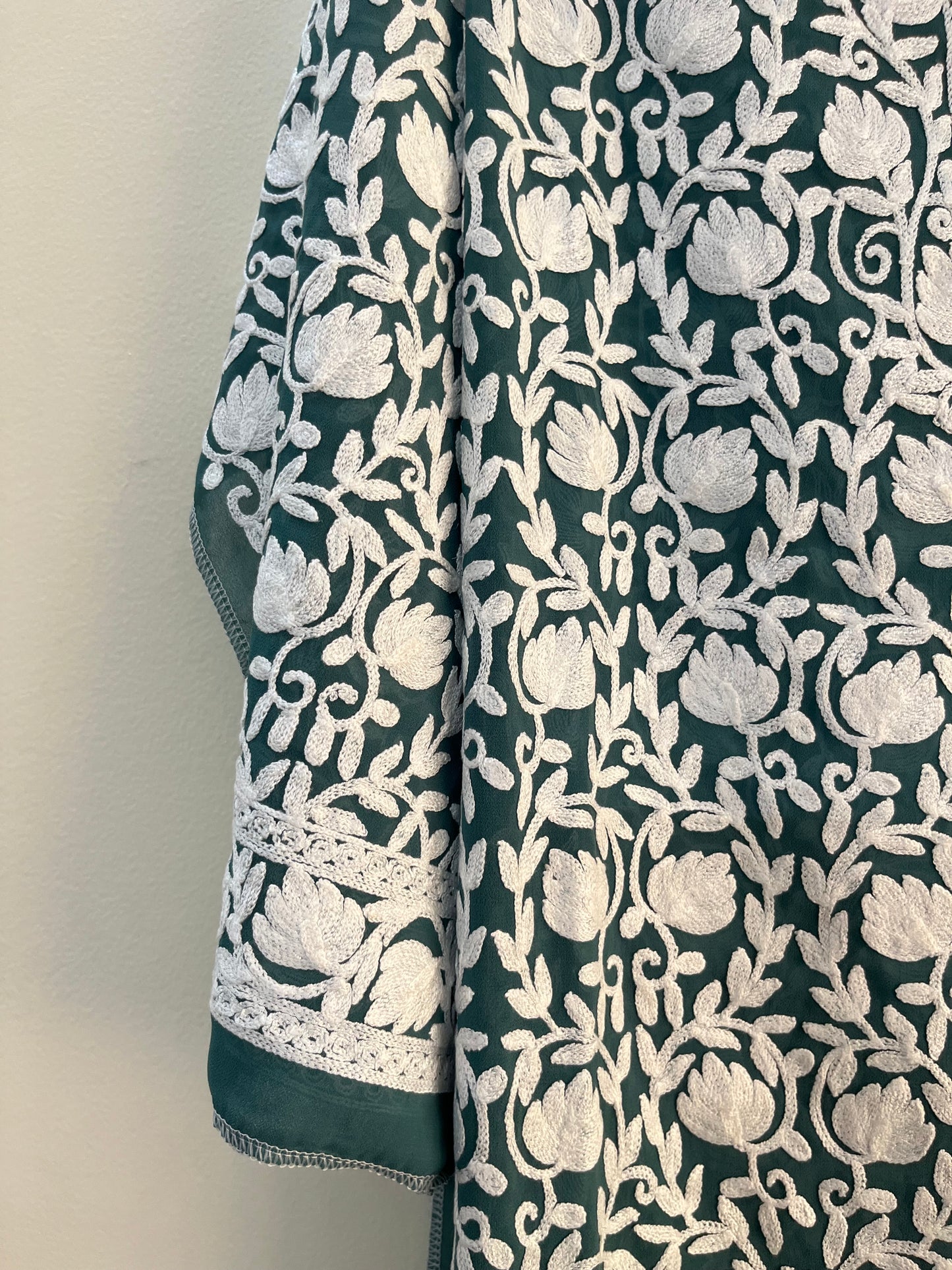 Georgette Front Back Jaal Kashmiri Semi Stitched Kurta