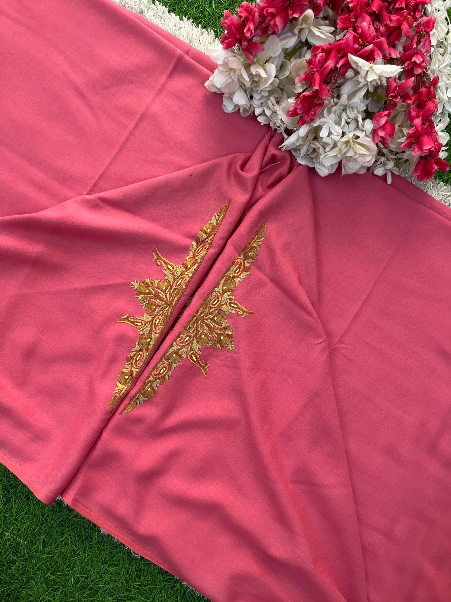 Candy Pink Cotton Cord Set (Hand Embroidered)