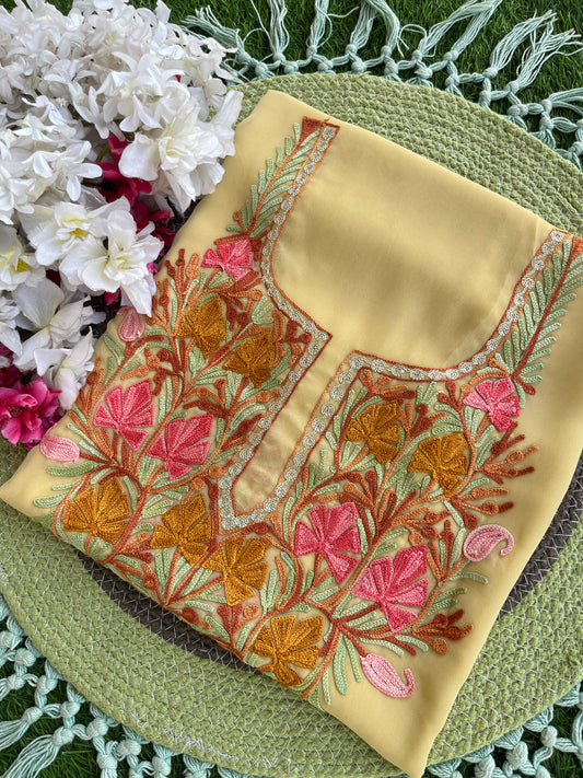 Georgette Unstitched Kashmiri Kurta