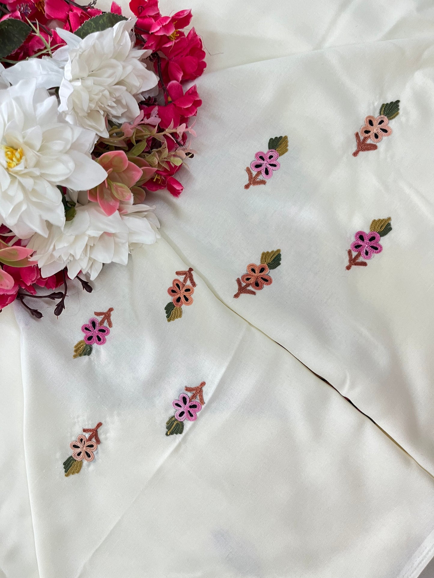 Off White Cotton Unstitched Cord Set