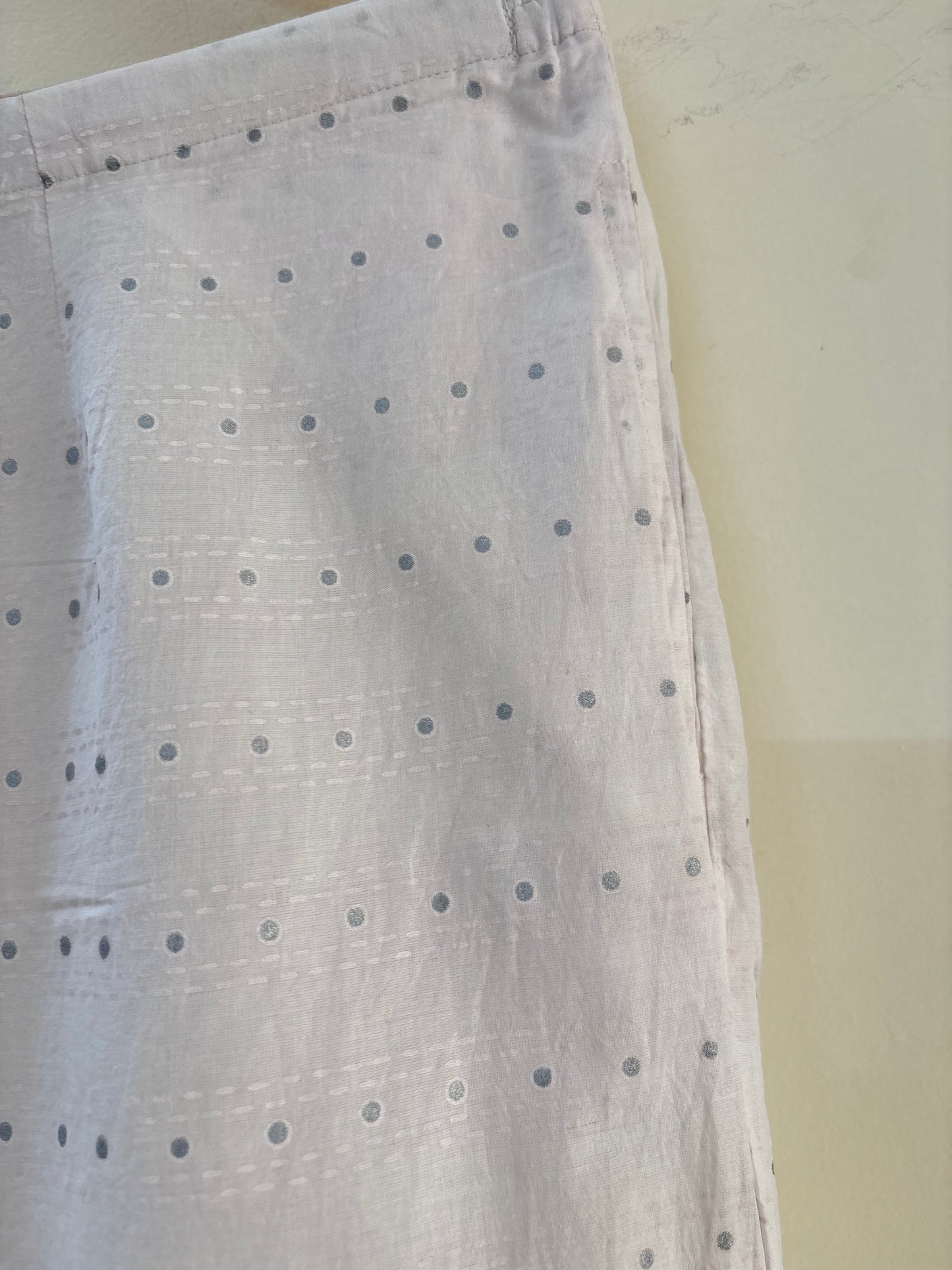 Women Off White Aari Embroidered Palazzos