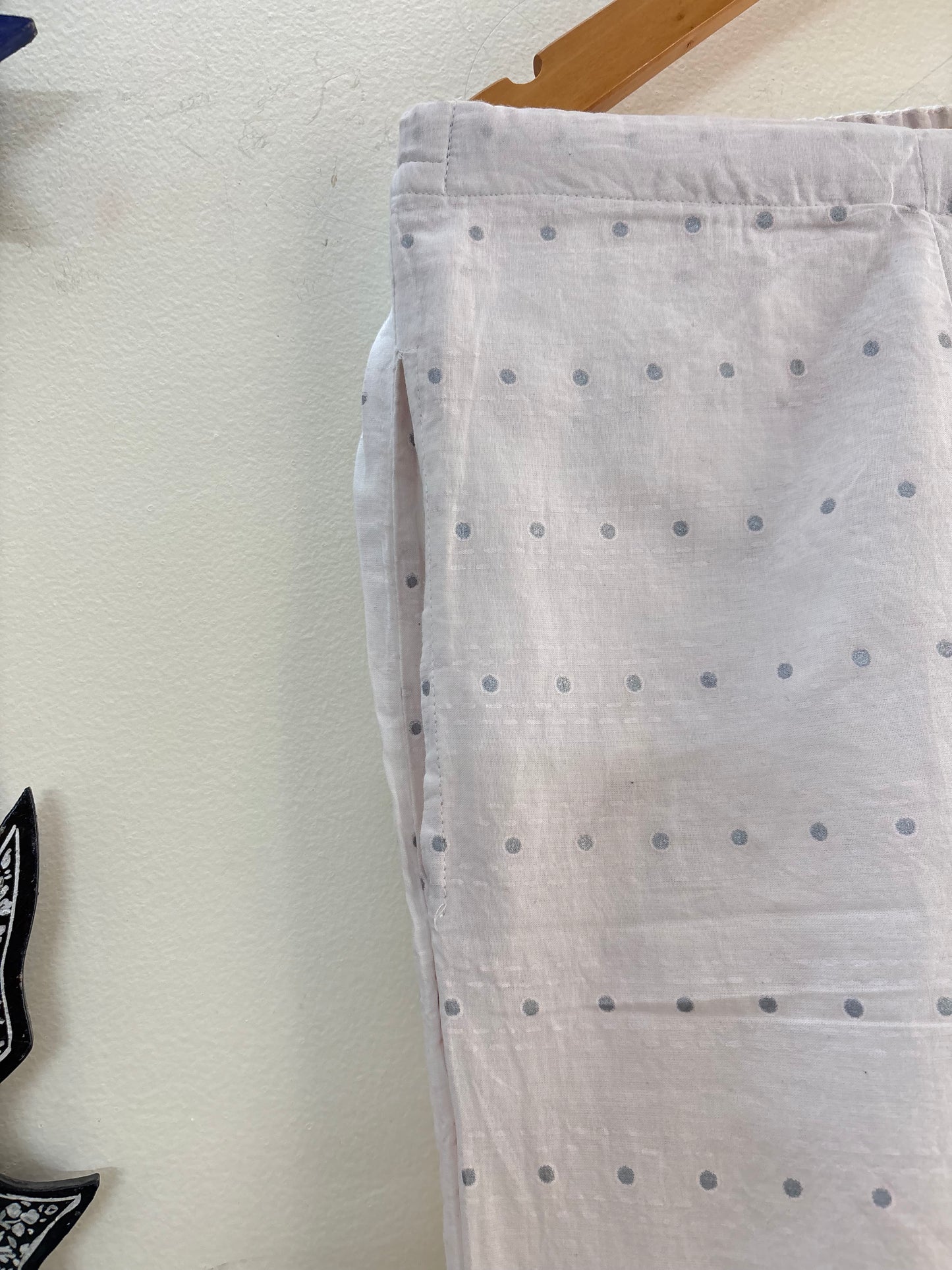 Women Off White Aari Embroidered Palazzos