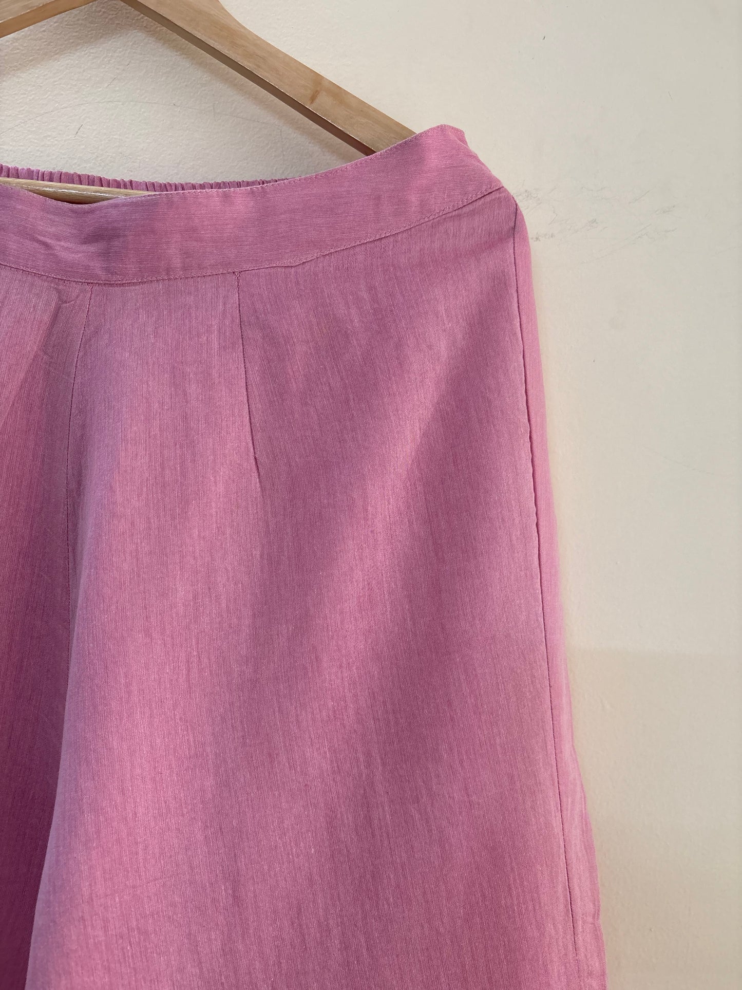 Women Pink Flared Aari Embroidered Palazzos