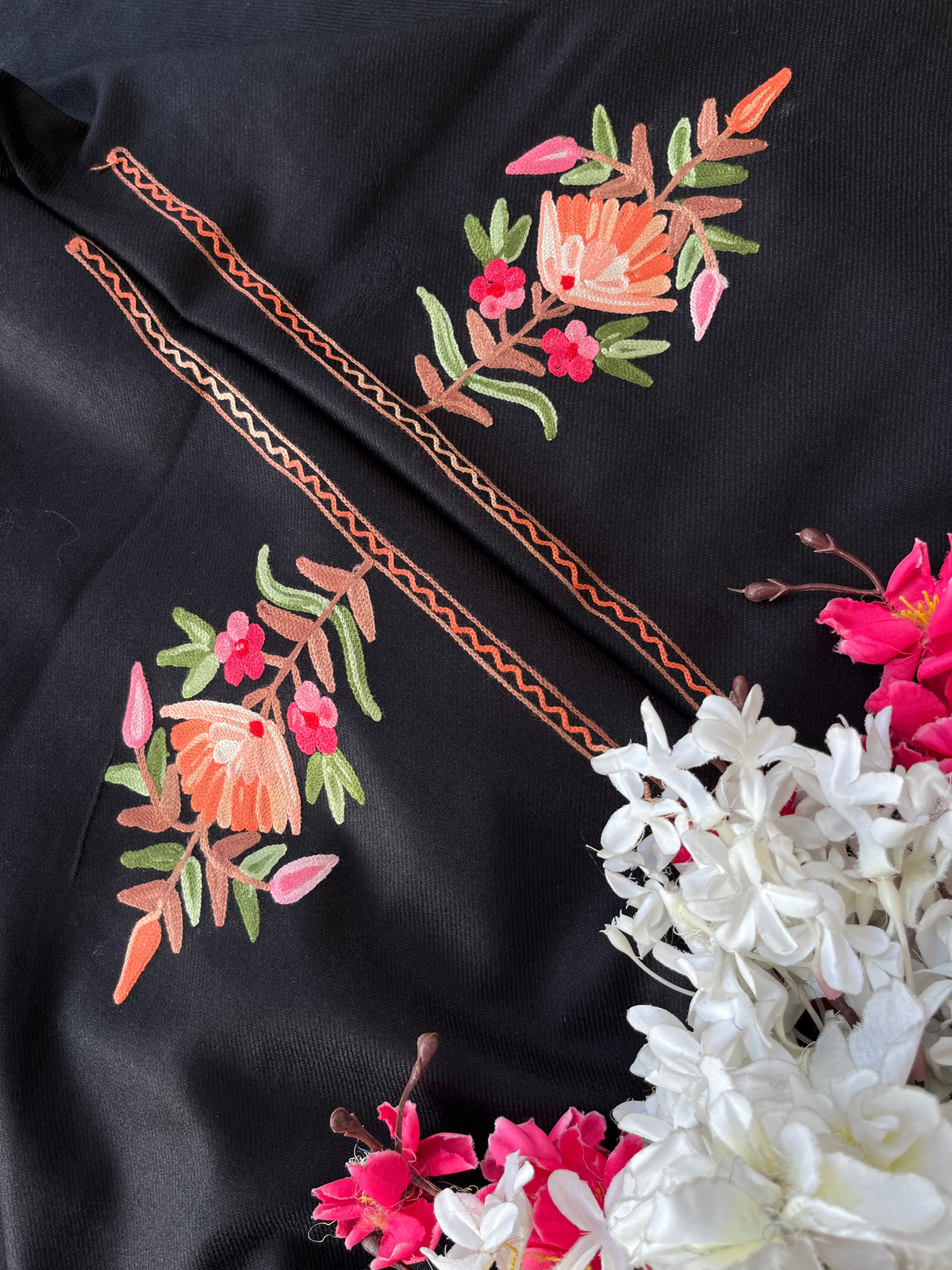 Black Woollen Aari Embroidered 3pc suit
