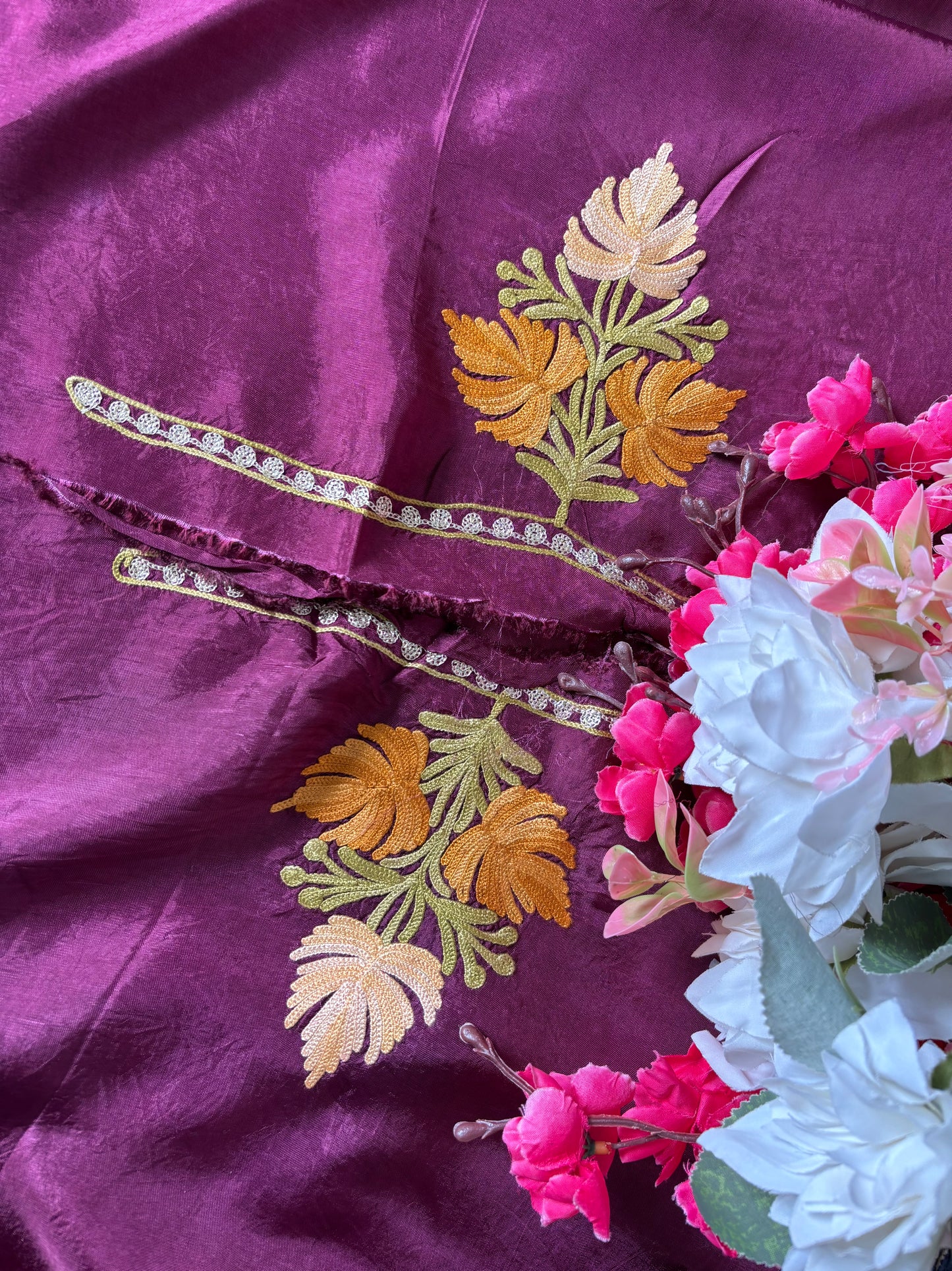 Wine Opada Silk Kashmiri Suits