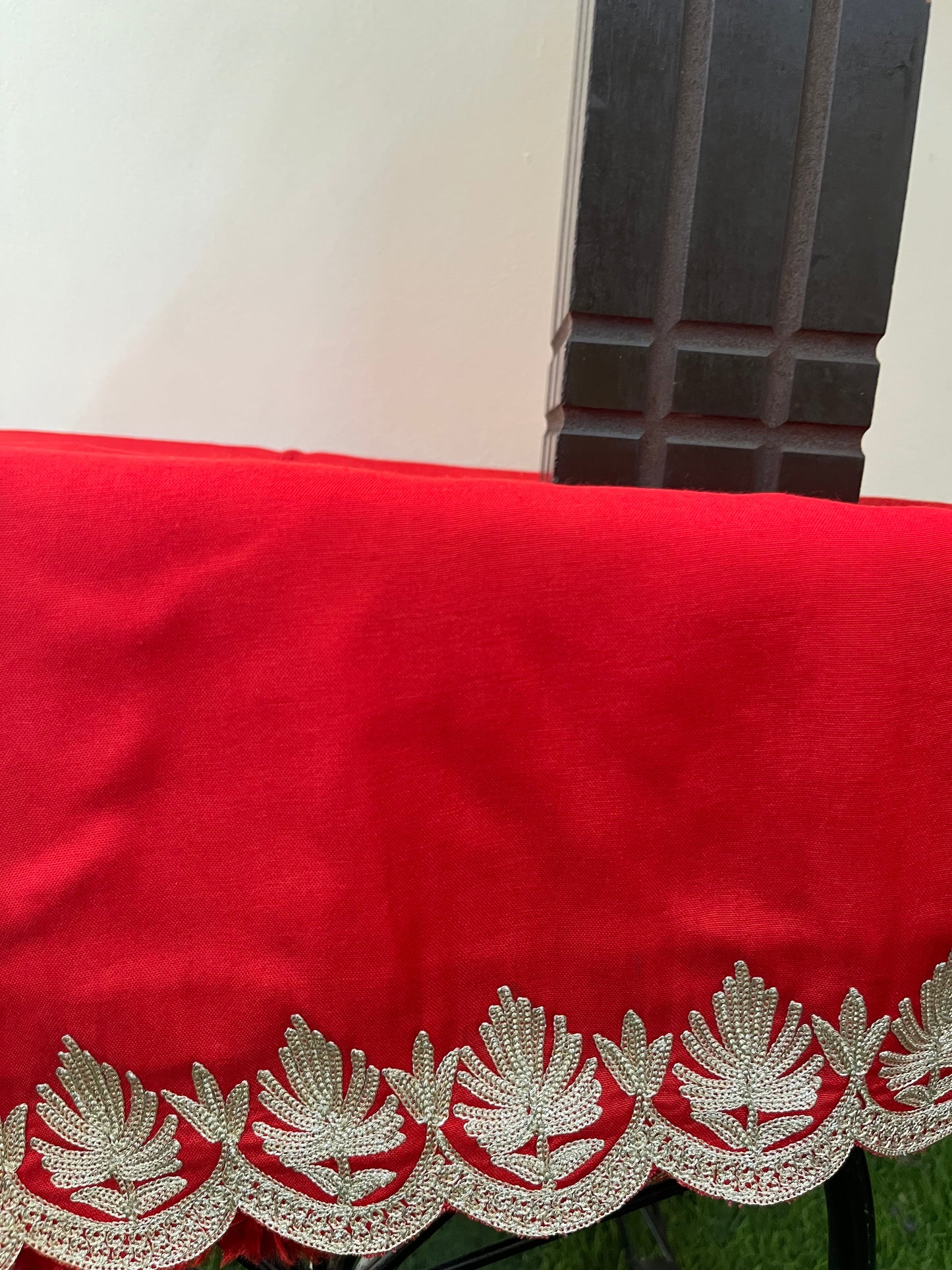 Red Sanam’ Silk Tilla Kashmiri Suit