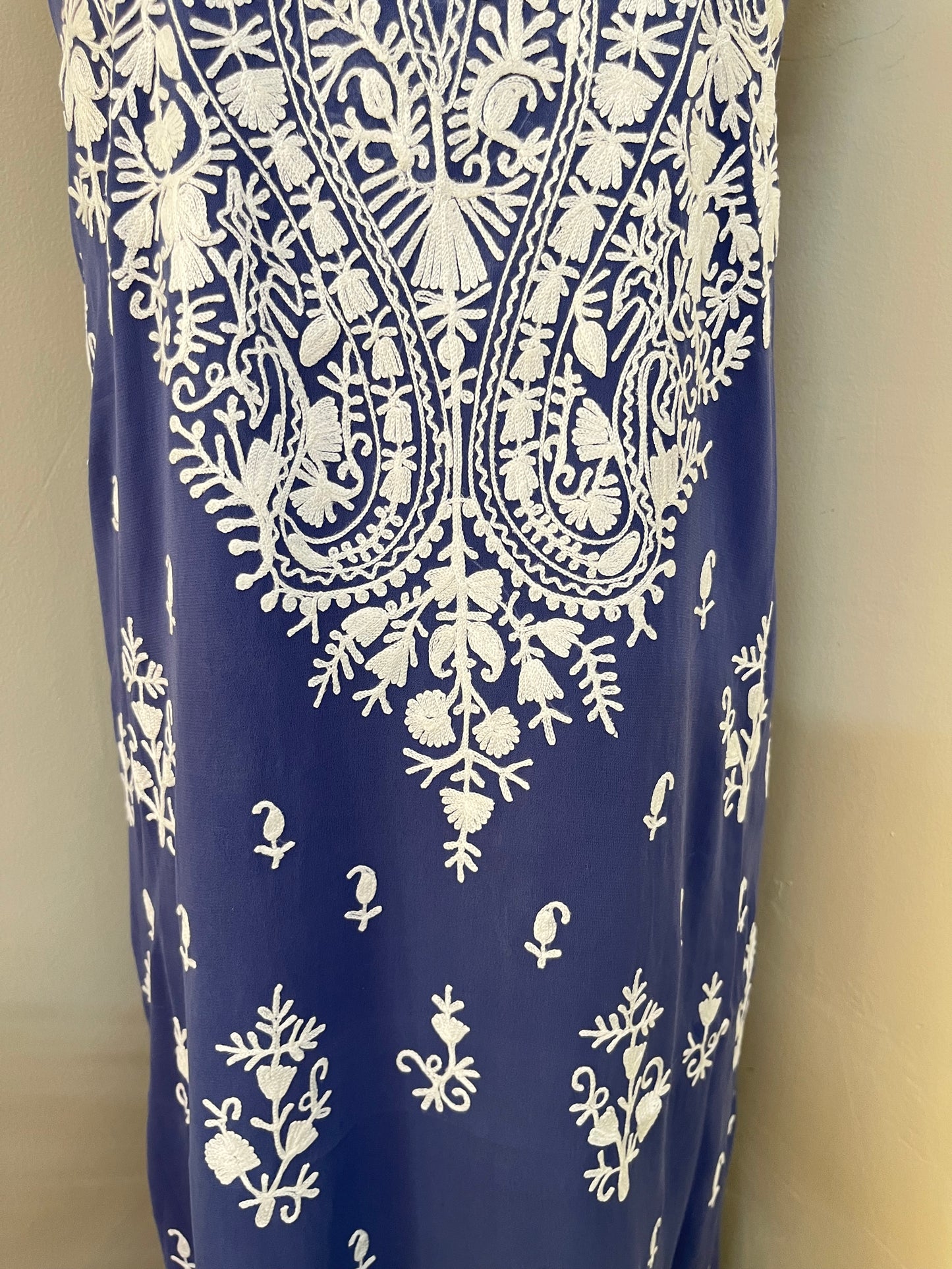 Lilac Georgette Kashmiri Unstitched Kurta Material