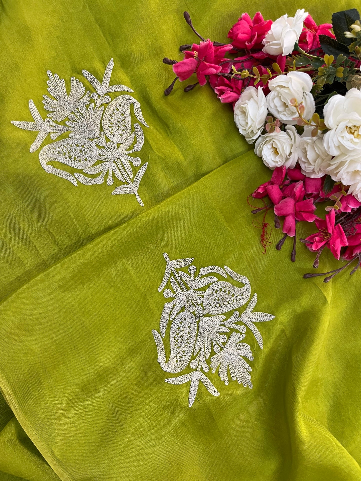 Green Silk Tilla Kashmiri Suit
