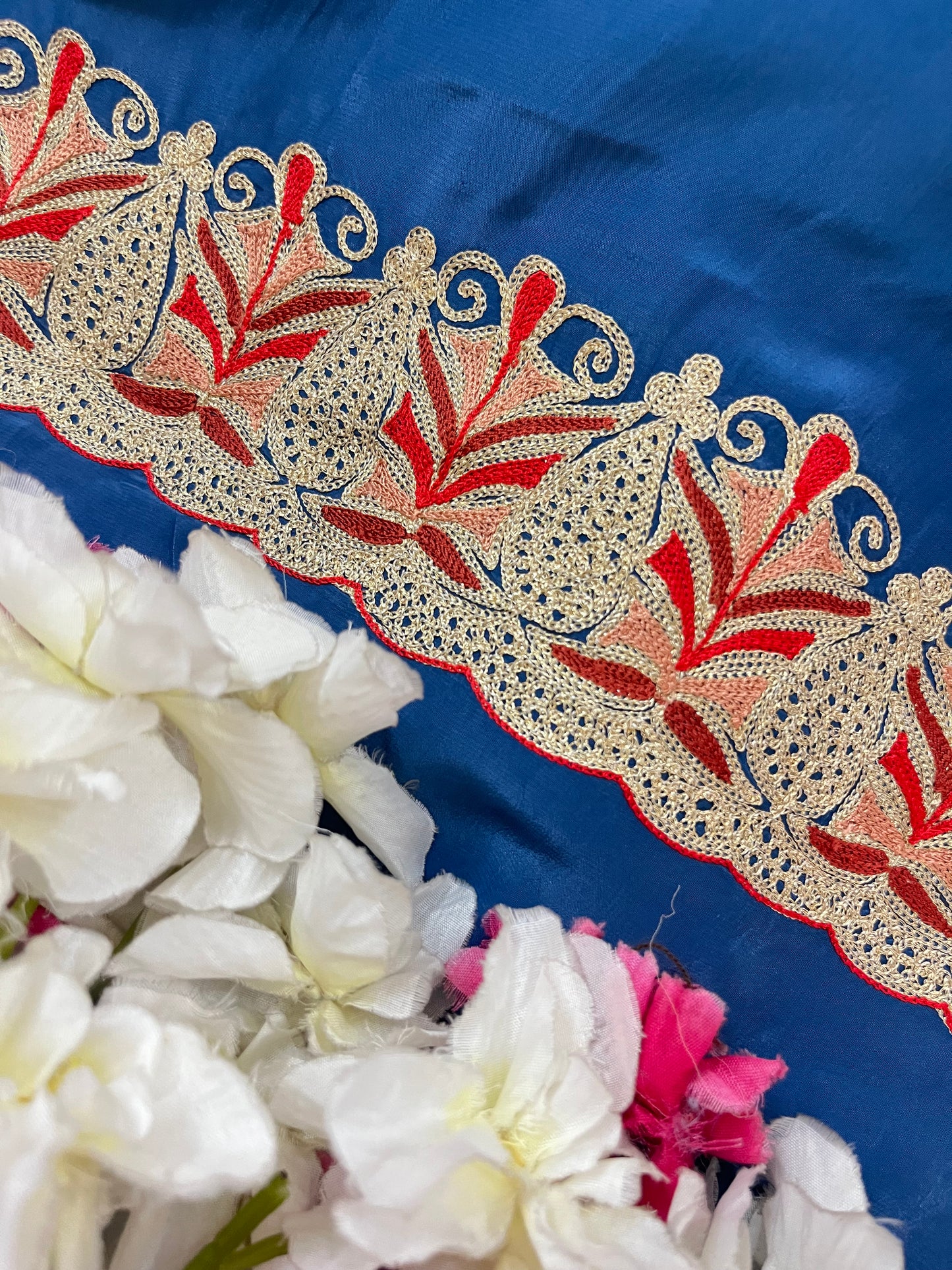 Kalaa’ Electric Blue Crape Kashmiri Suit