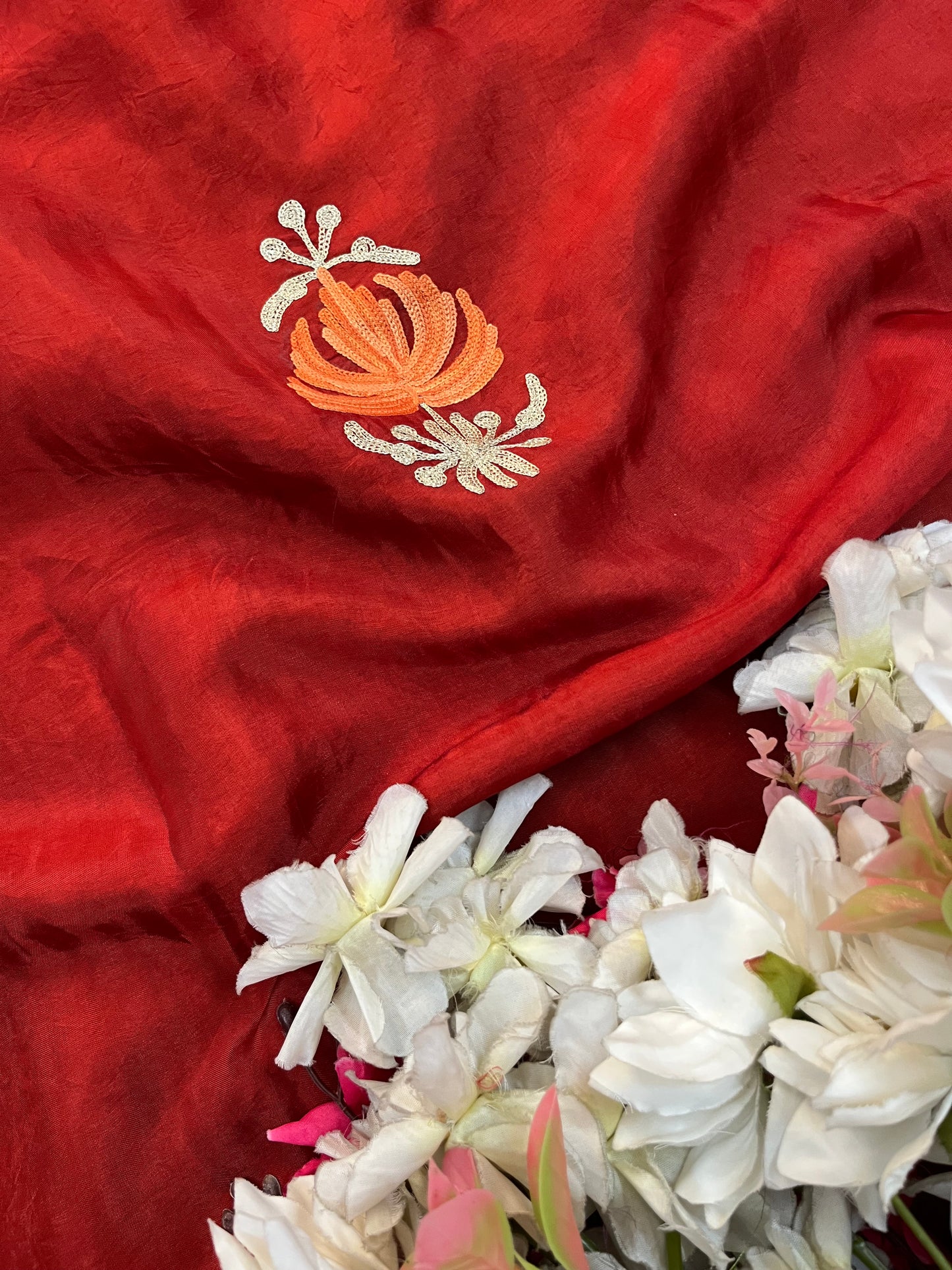 Rust Opada Silk Kashmiri Suit