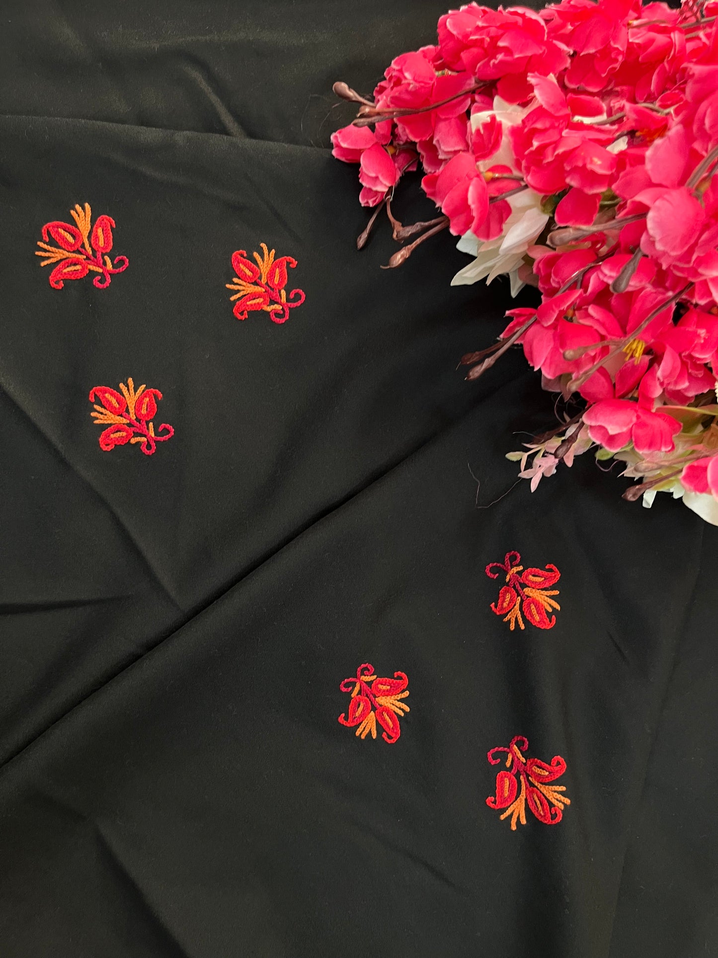 Cotton Black Two Piece Set (Hand Embroidered)
