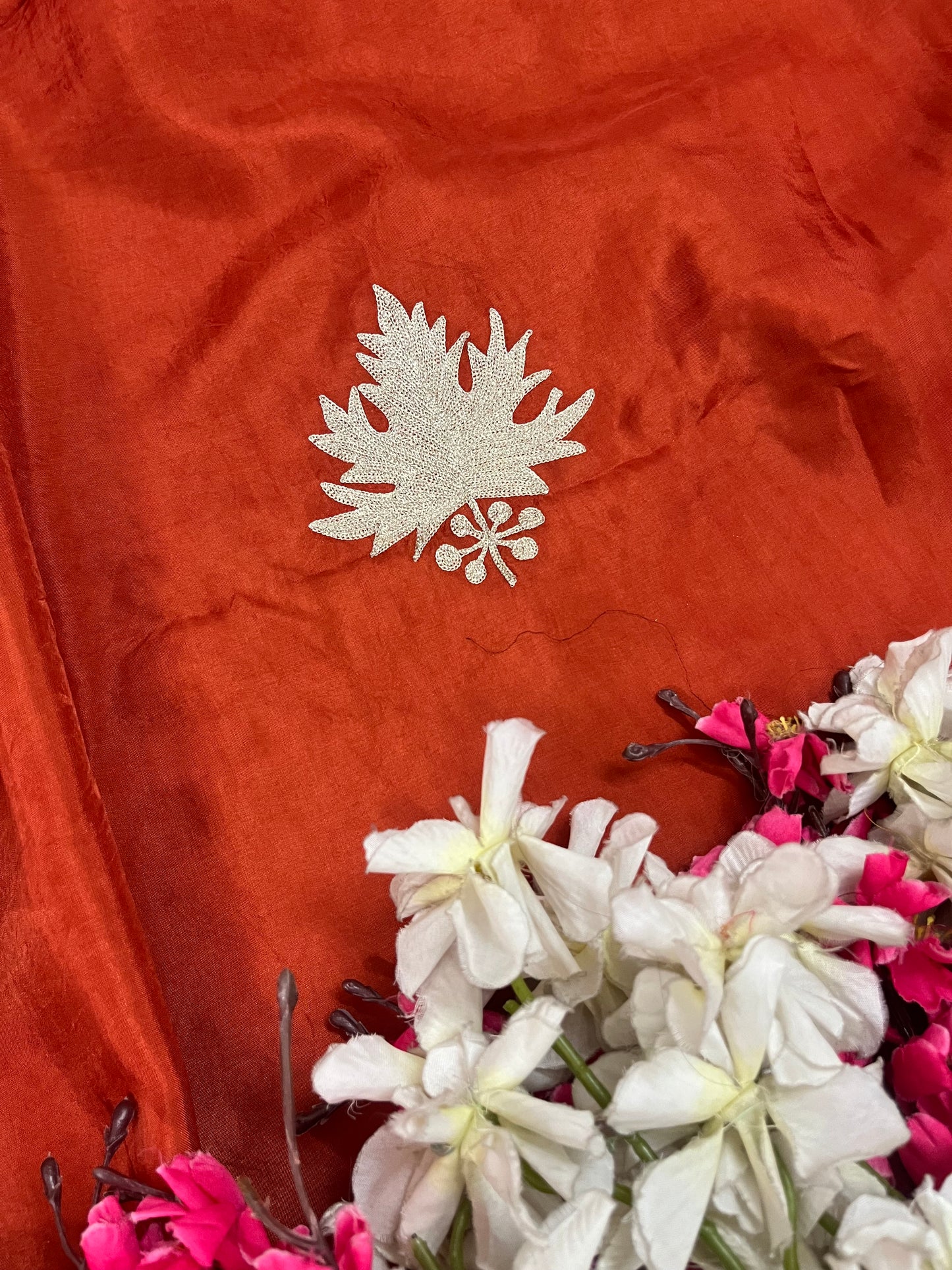Orange Sanam’ Tilla Kashmiri Silk Suit