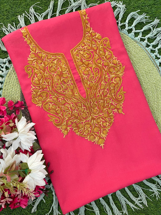 Soft Pink Cotton Cord Set (Hand Embroidered)