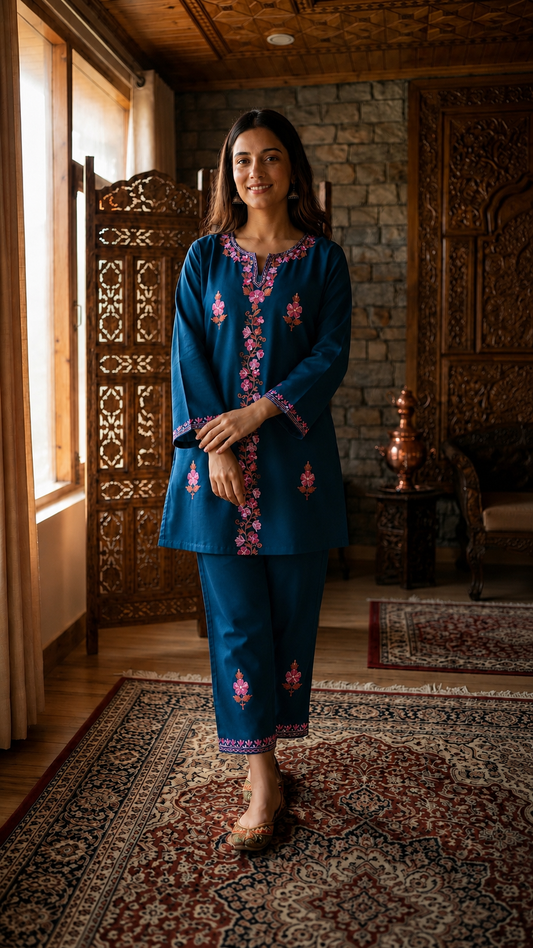 Teal Blue Cotton Cord Set (42)