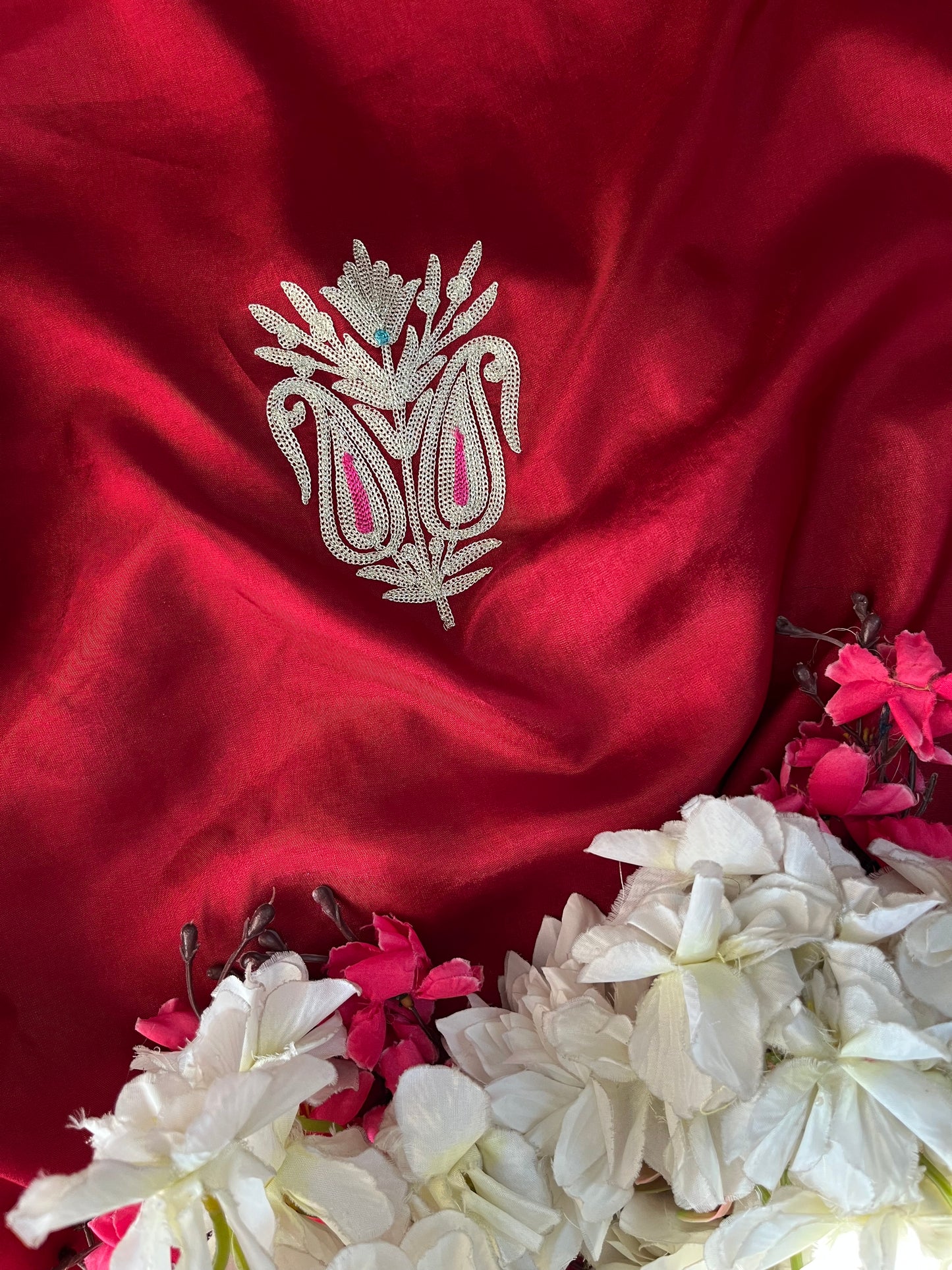 Maroon Opada Silk Kashmiri Suits