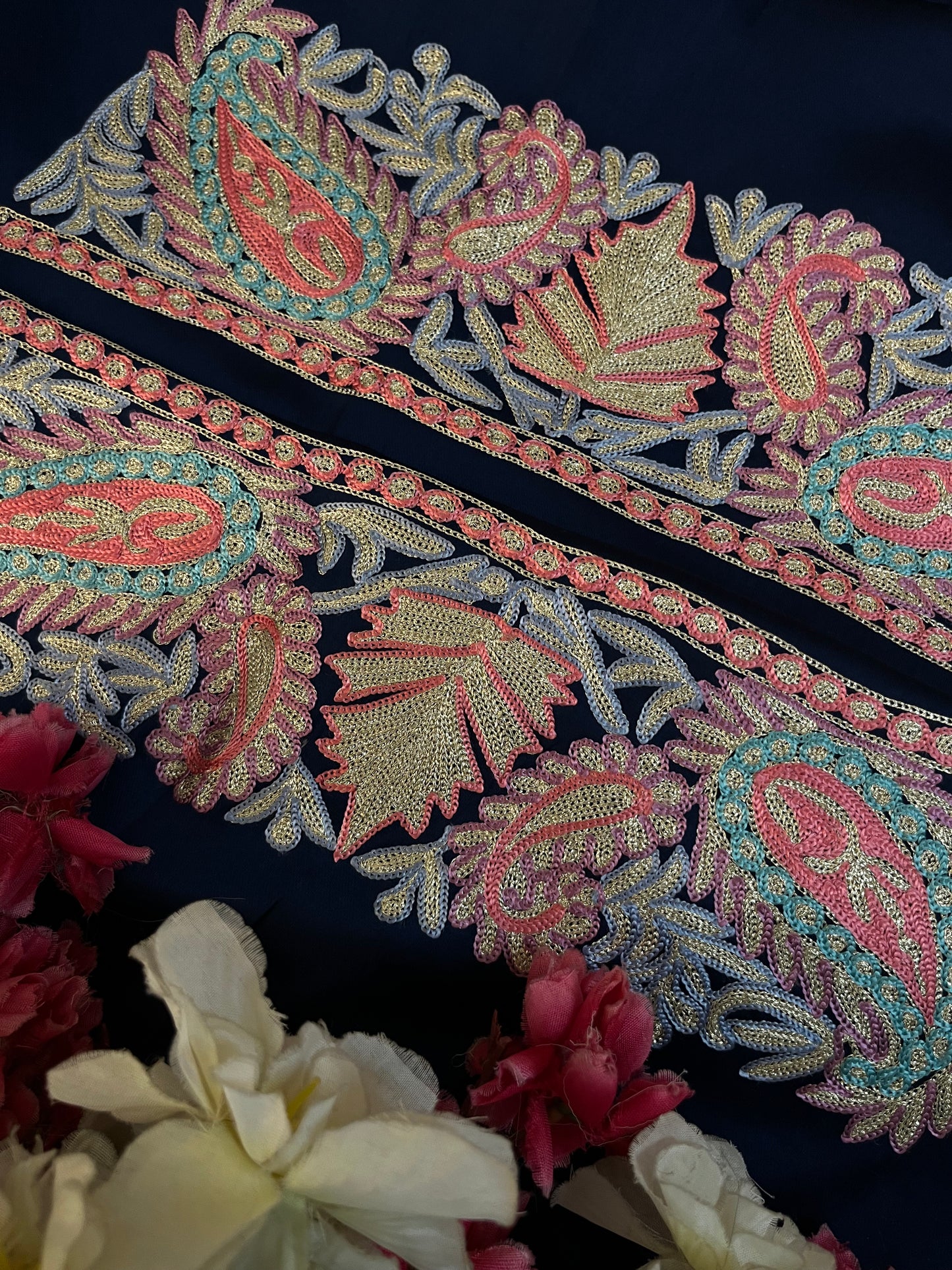 Kalaa’ Royal Blue 3D Crape Kashmiri Suit