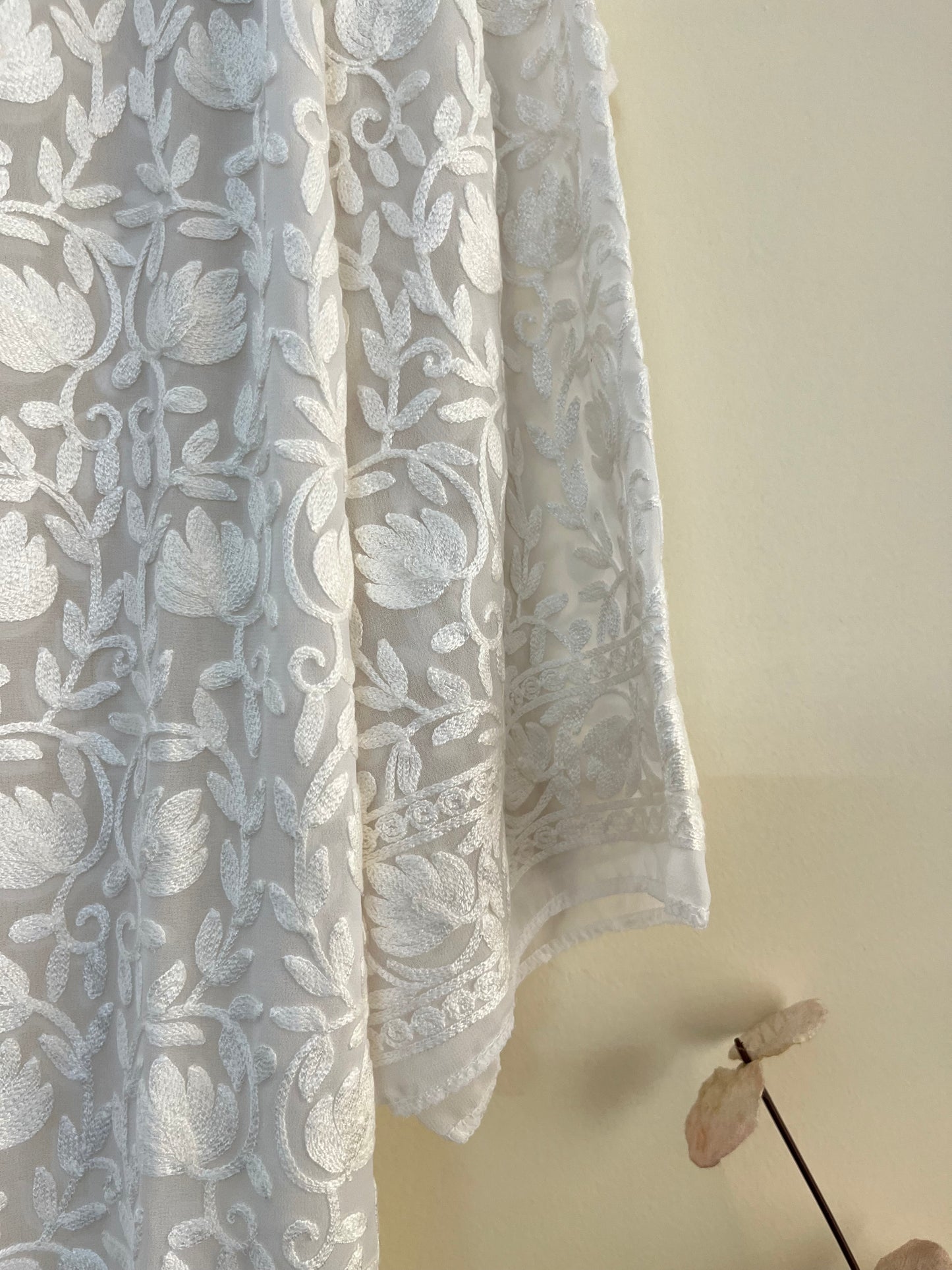 Georgette Front Back Jaal Kashmiri Semi Stitched Kurta