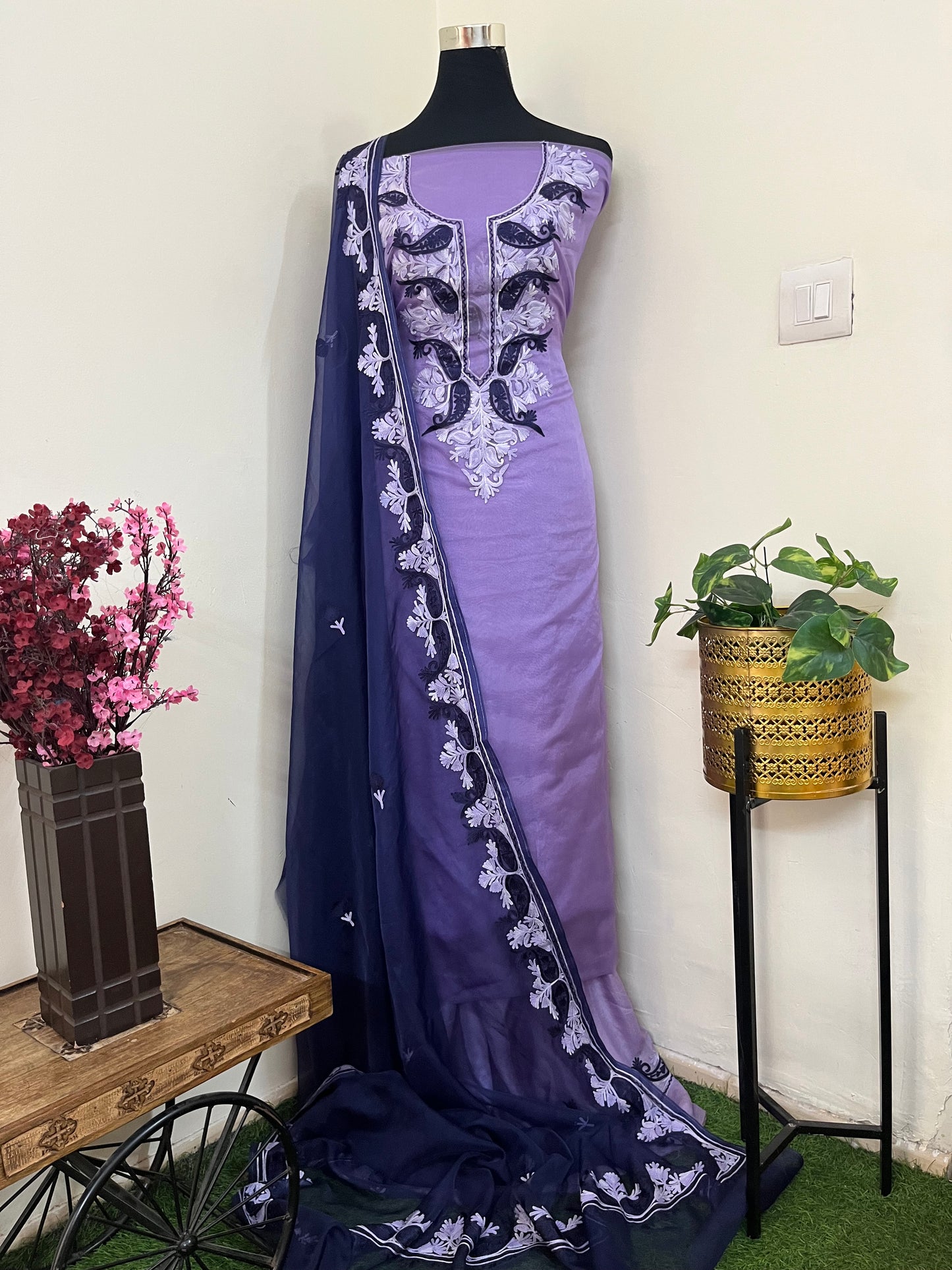 Lilac Soft Tissue Kashmiri Suit