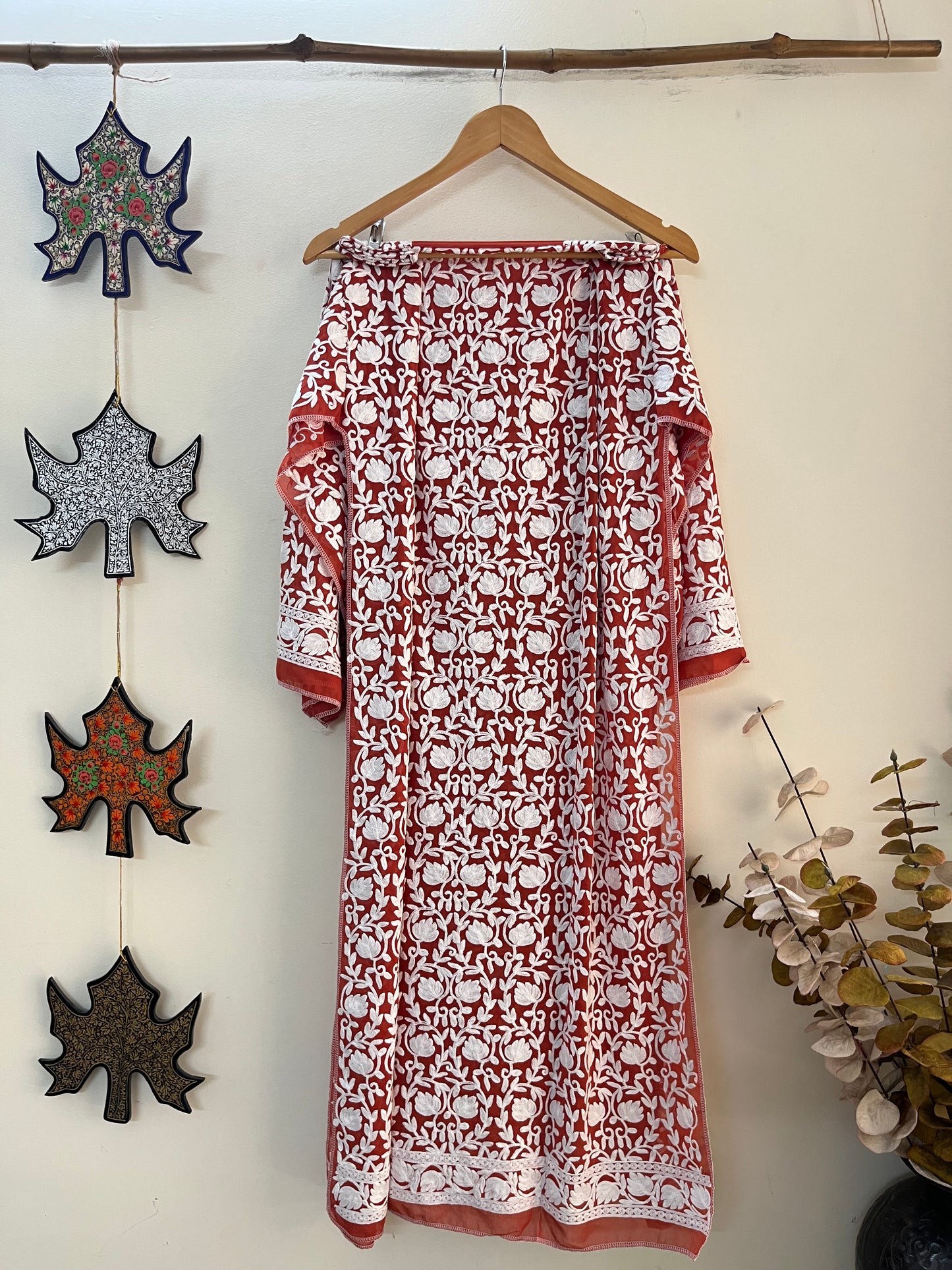 Georgette Front Back Jaal Kashmiri Semi Stitched Kurta