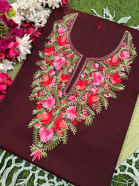 Coke Woollen Aari Embroidered 2pc suit 5mtr