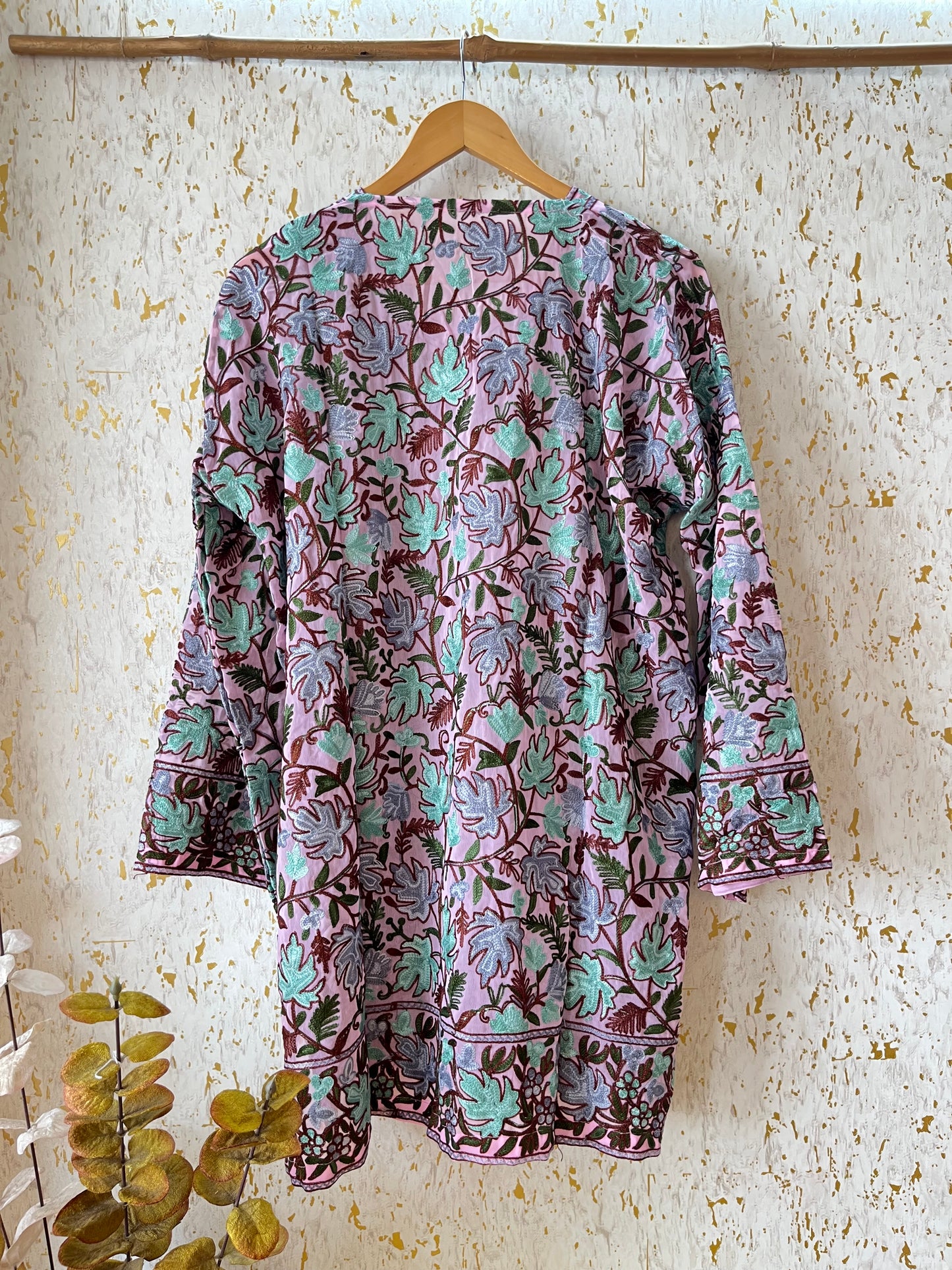 Lilac Georgette Jaal Work (Front & Back) Aari Embroidered Stitch
