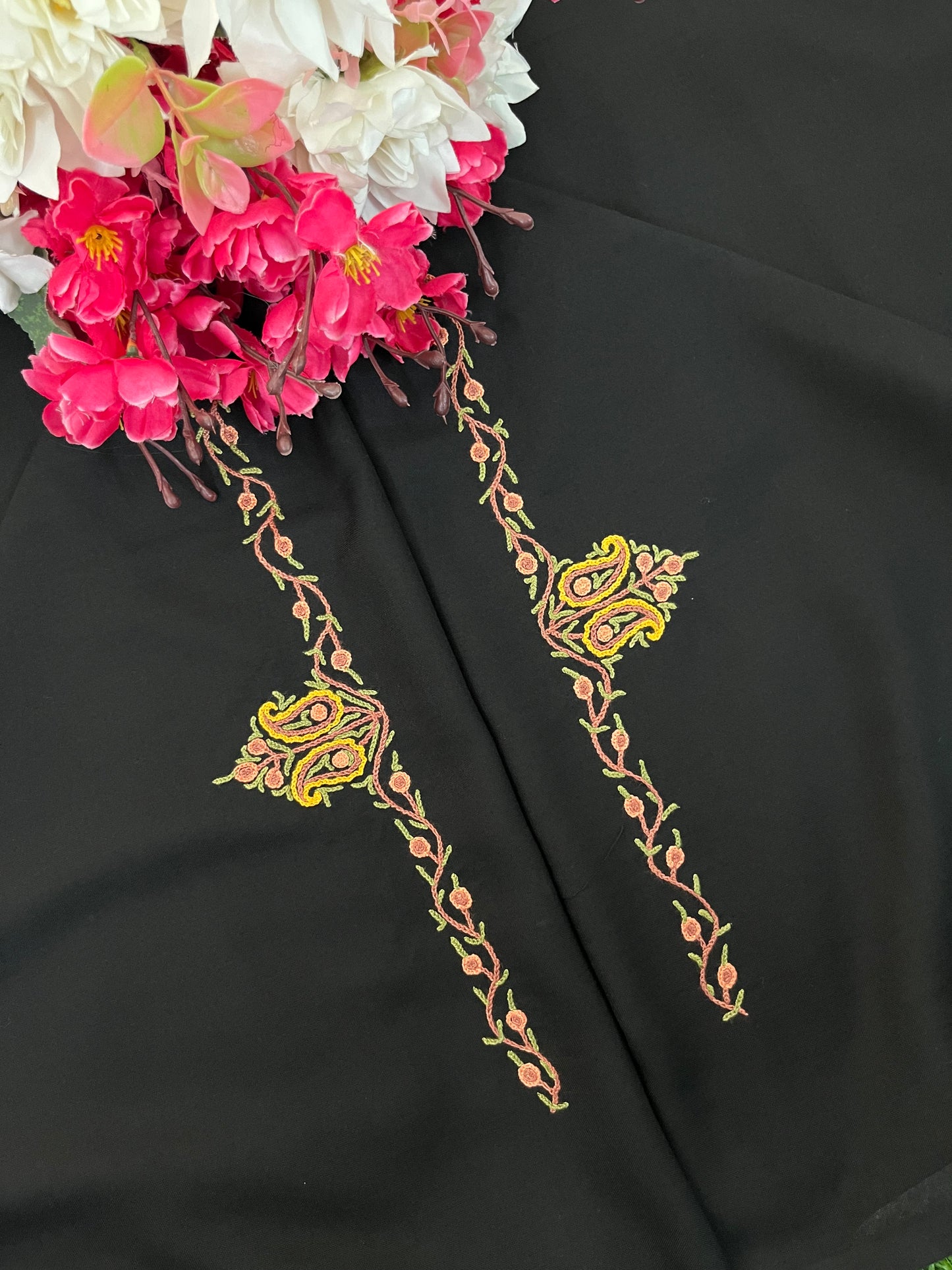 Black Cotton Cord Set (Hand Embroidered)