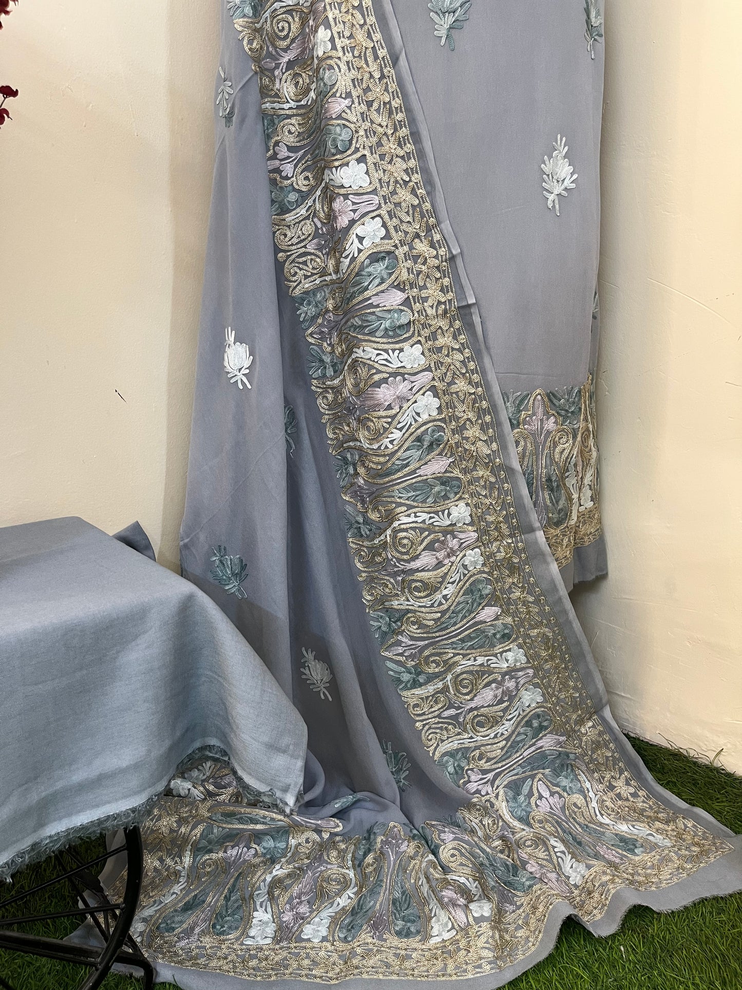 Georgette 3 Pc Aari Embroidered Suit