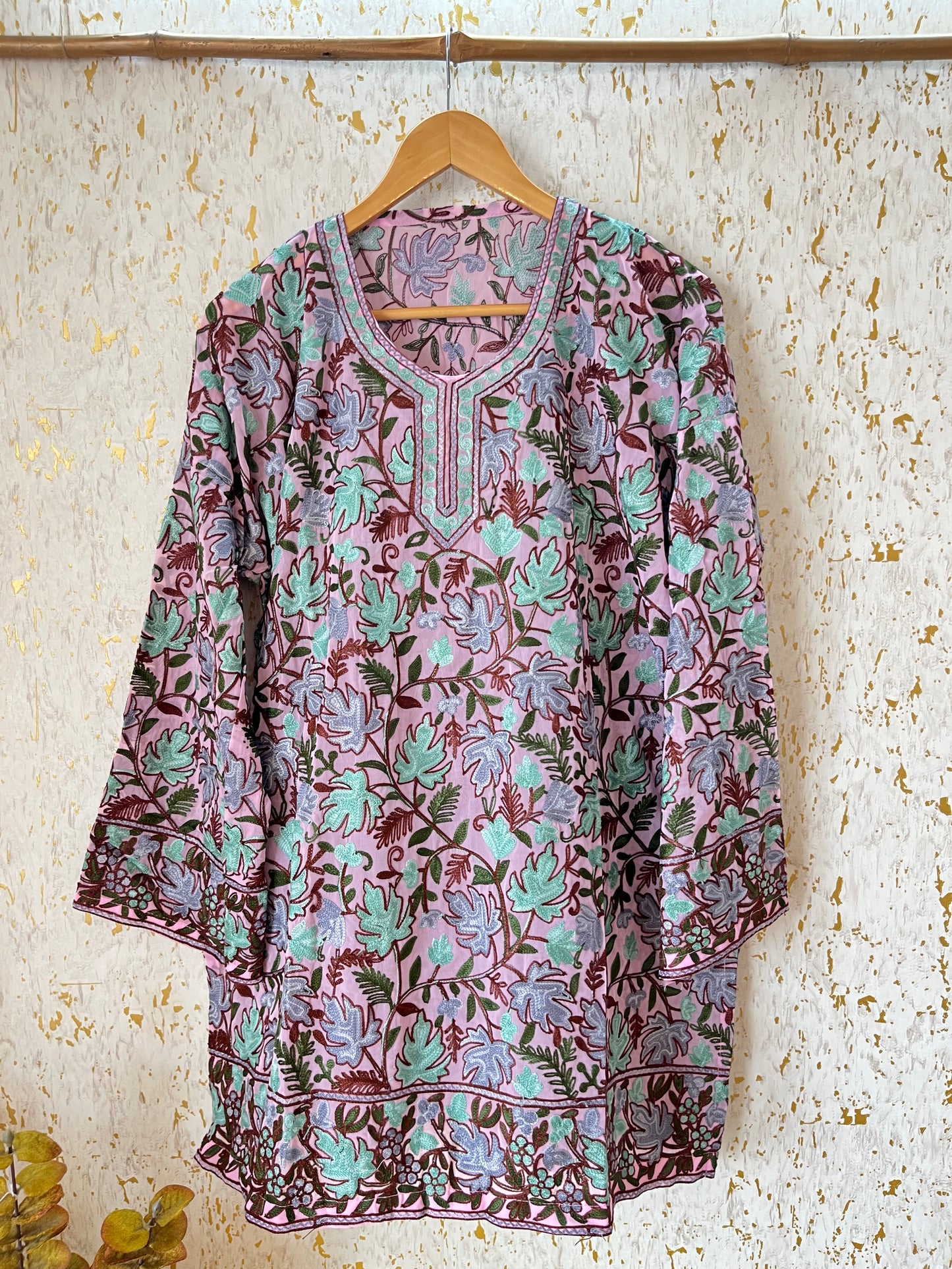 Lilac Georgette Jaal Work (Front & Back) Aari Embroidered Stitch