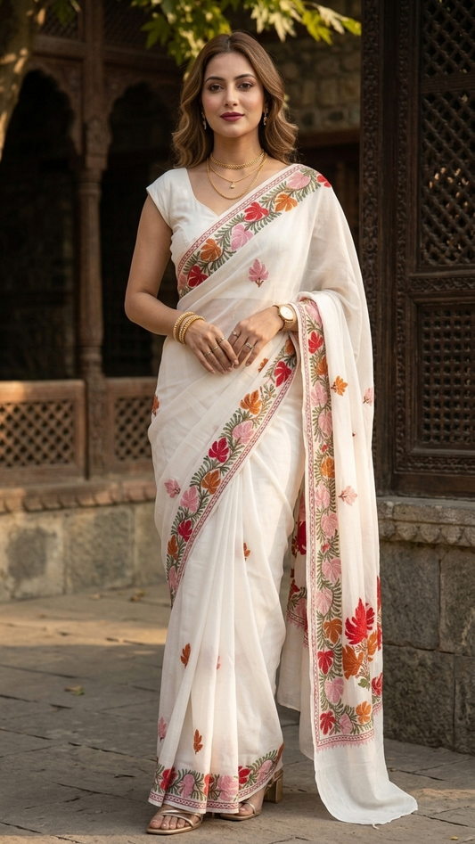 Crape Kashmiri Saree