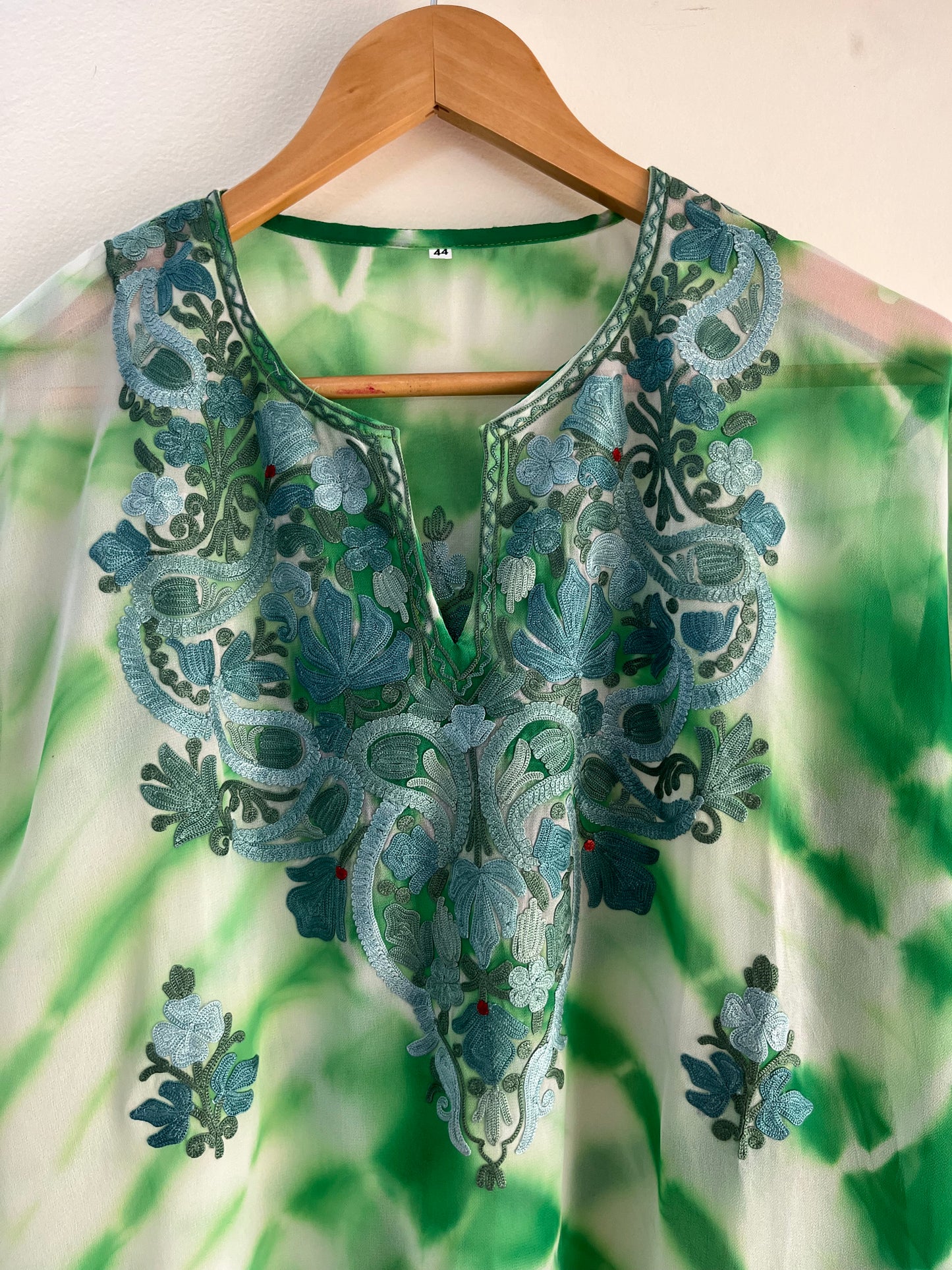 Georgette Aari Embroidered Stitched Kurta